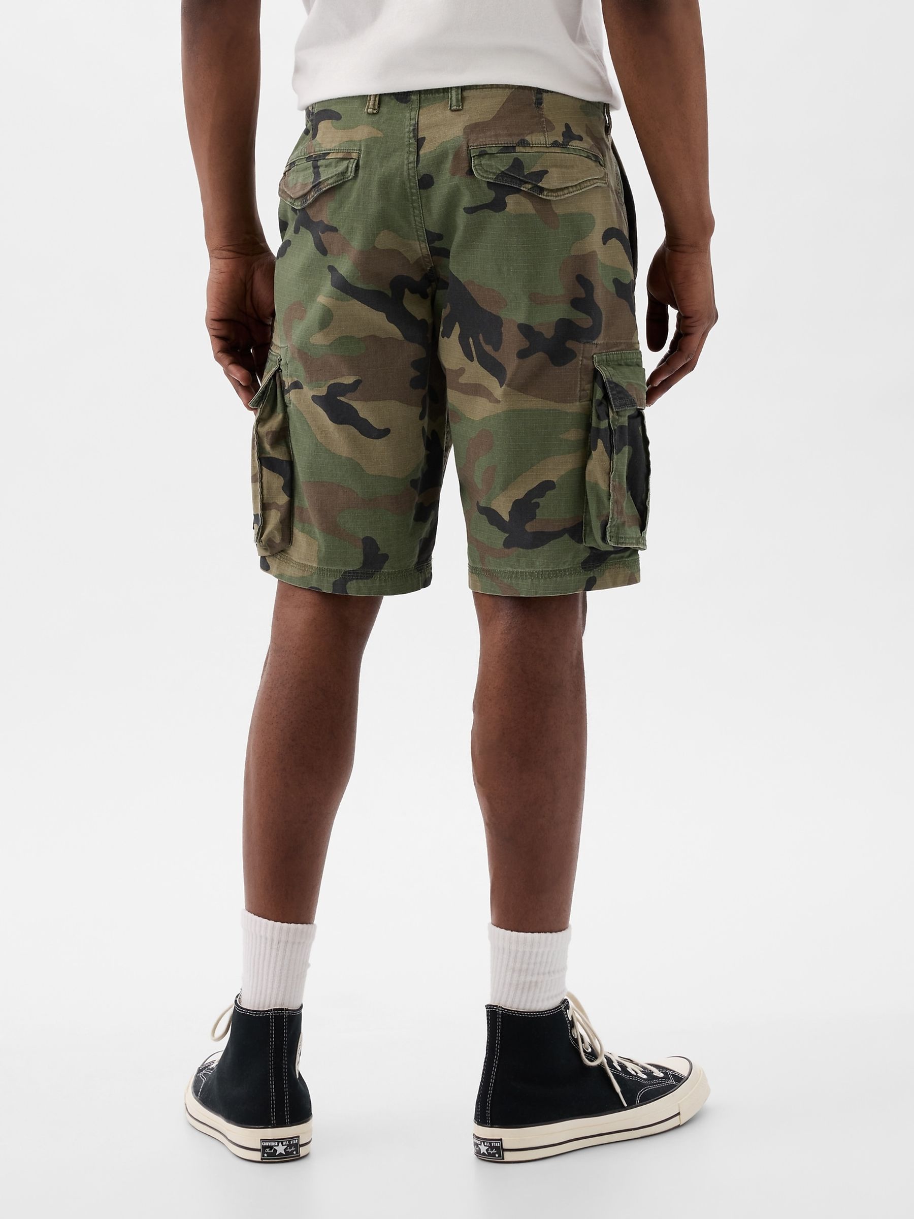 Green Camo 11" Cargo Shorts - Image 2 of 5