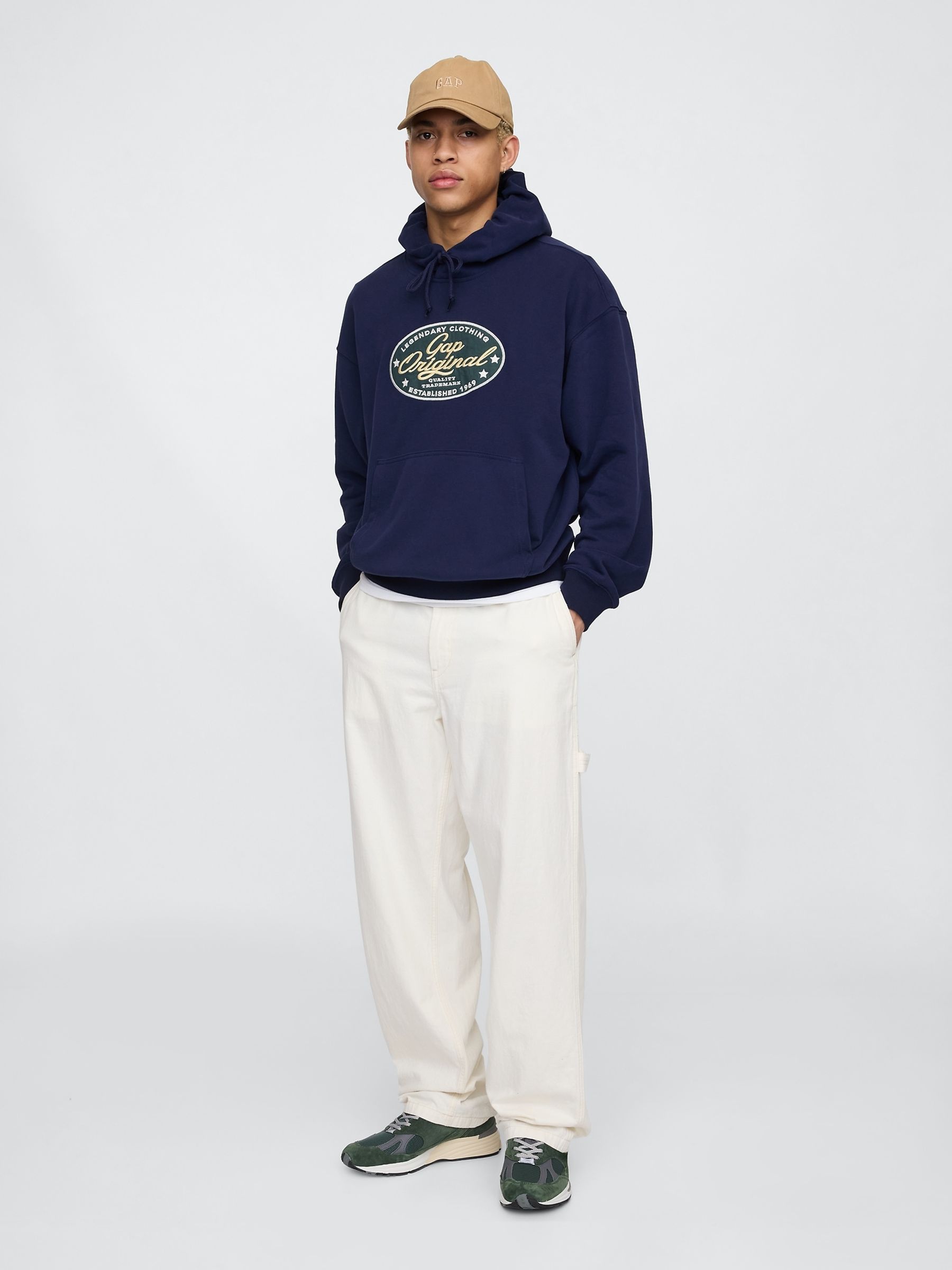 Navy Blue Vintage Soft Original Logo Hoodie - Image 3 of 5
