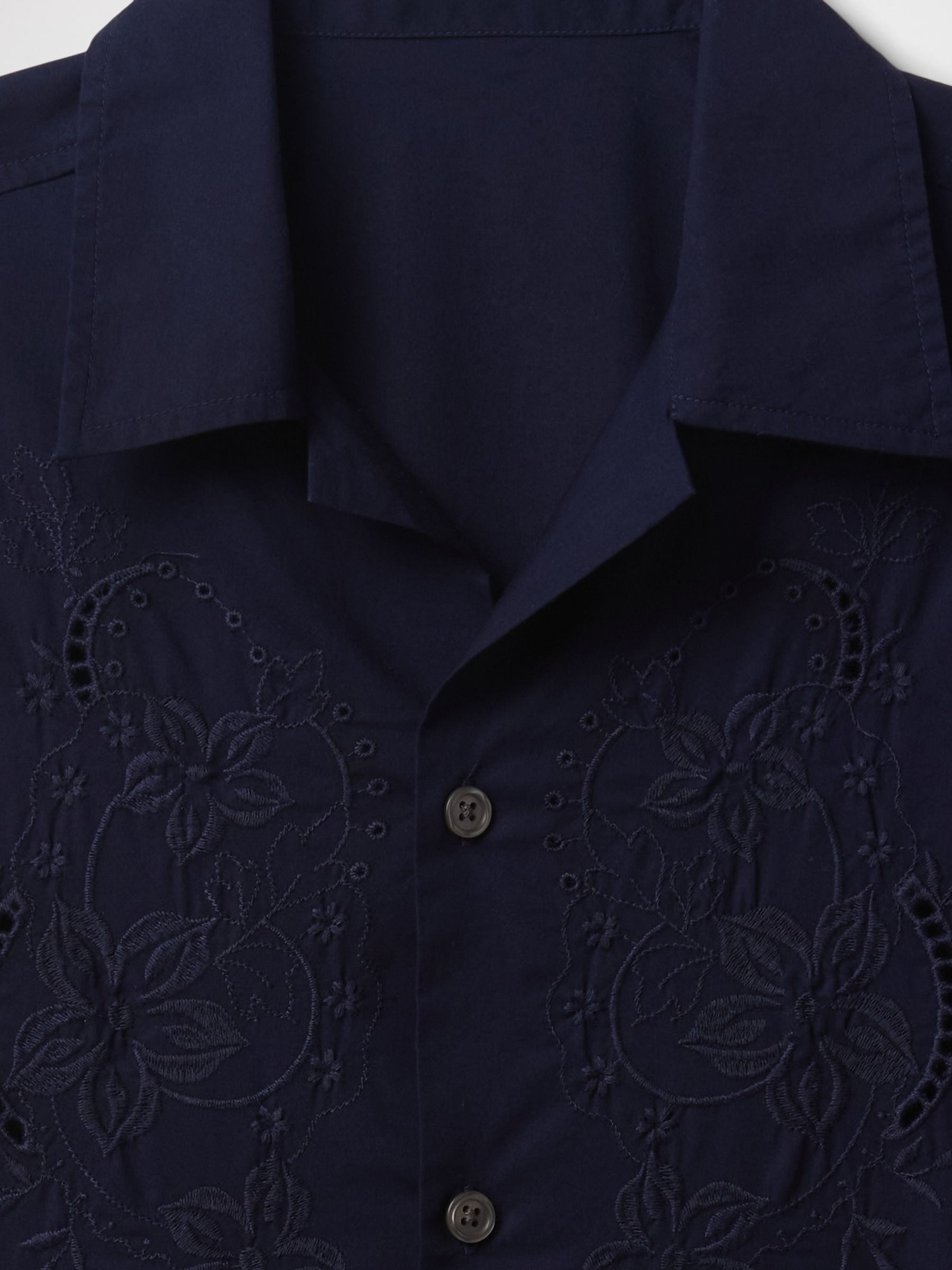 Navy Blue Eyelet Poplin Shirt - Image 5 of 5