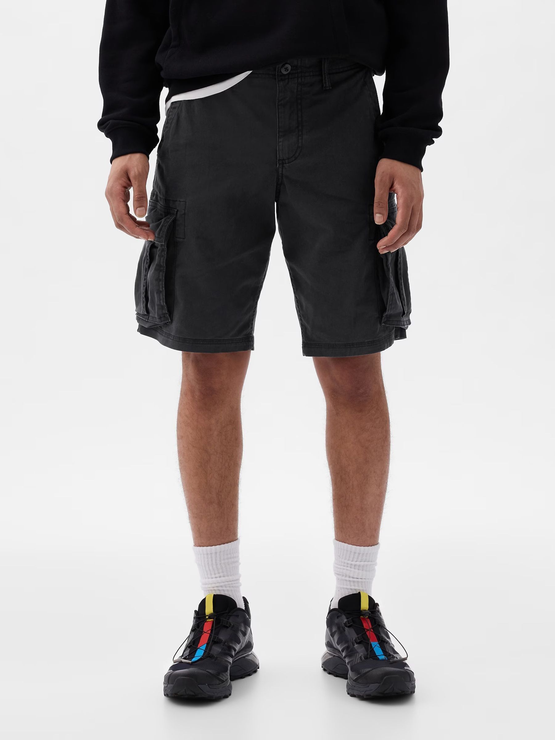 Black 11" Cargo Shorts - Image 3 of 5