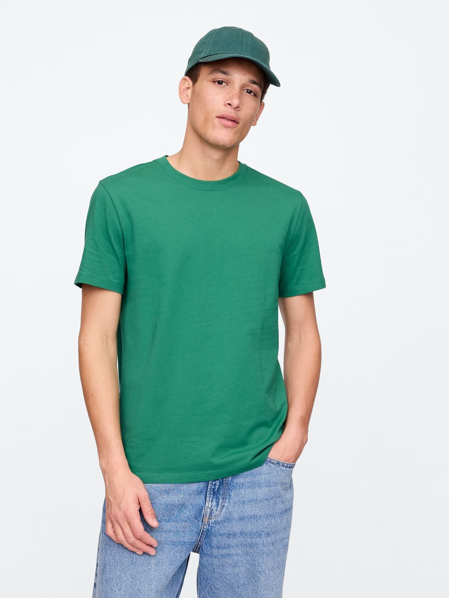 Green Everyday Soft Crew Neck T-Shirt - Image 1 of 5 Green Everyday Soft Crew Neck T-Shirt - Image 1 of 5