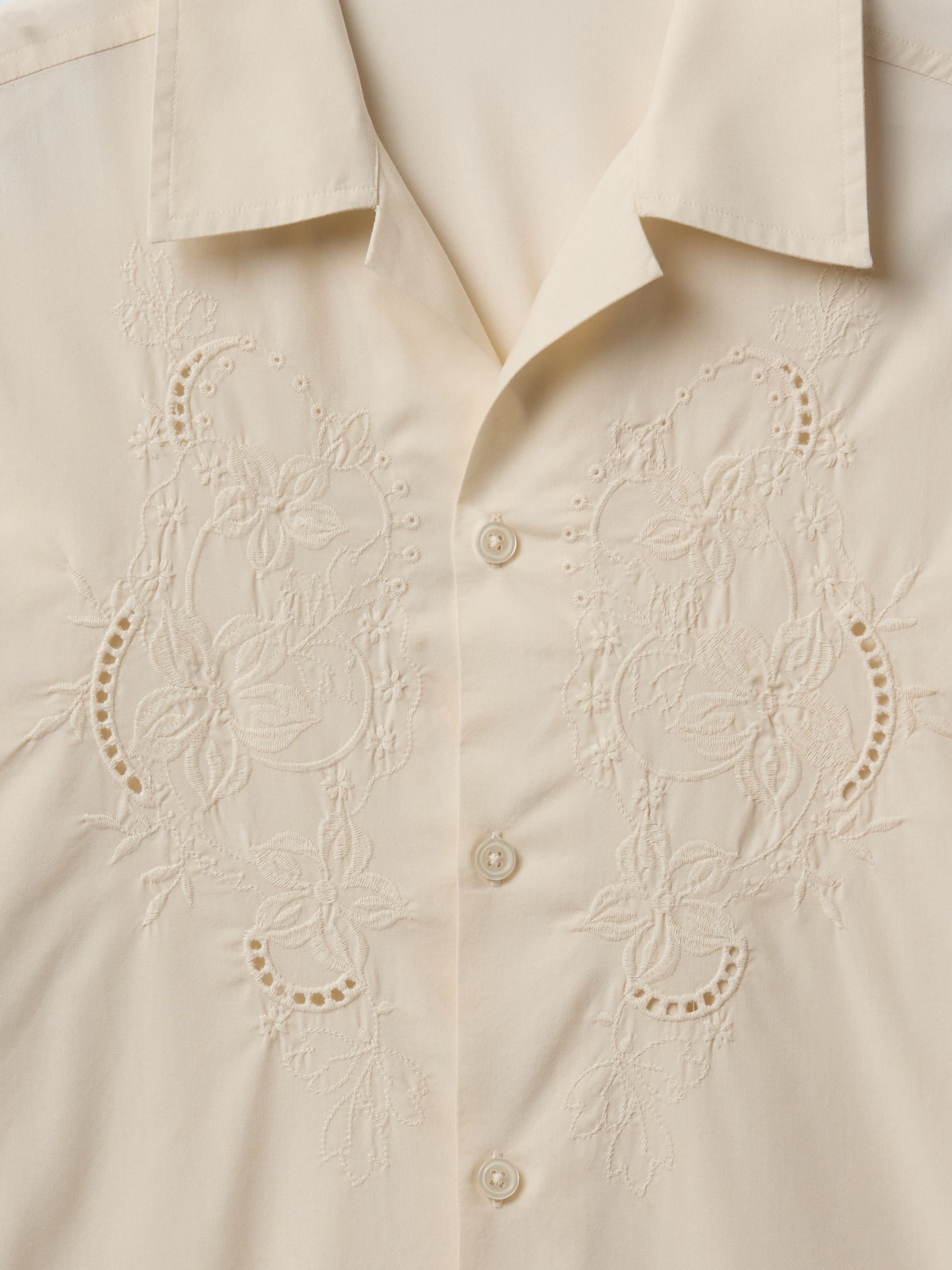 Beige Eyelet Poplin Shirt - Image 5 of 5