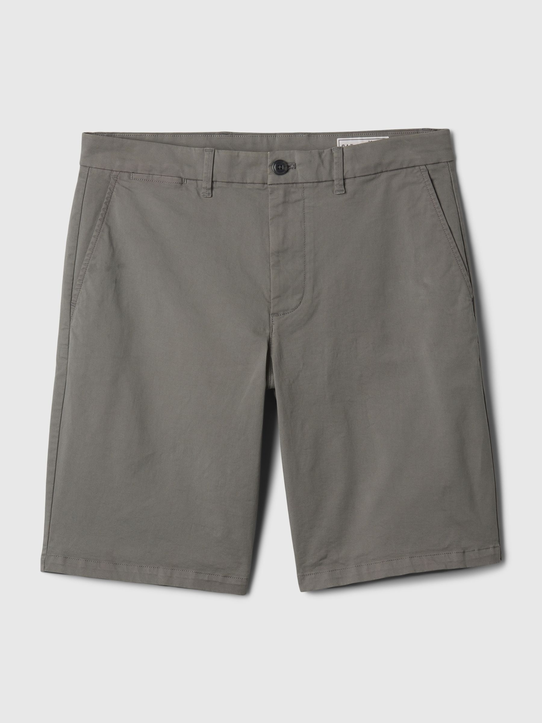 Dark Grey 10"" Cotton Blend Vintage Chino Shorts - Image 5 of 5