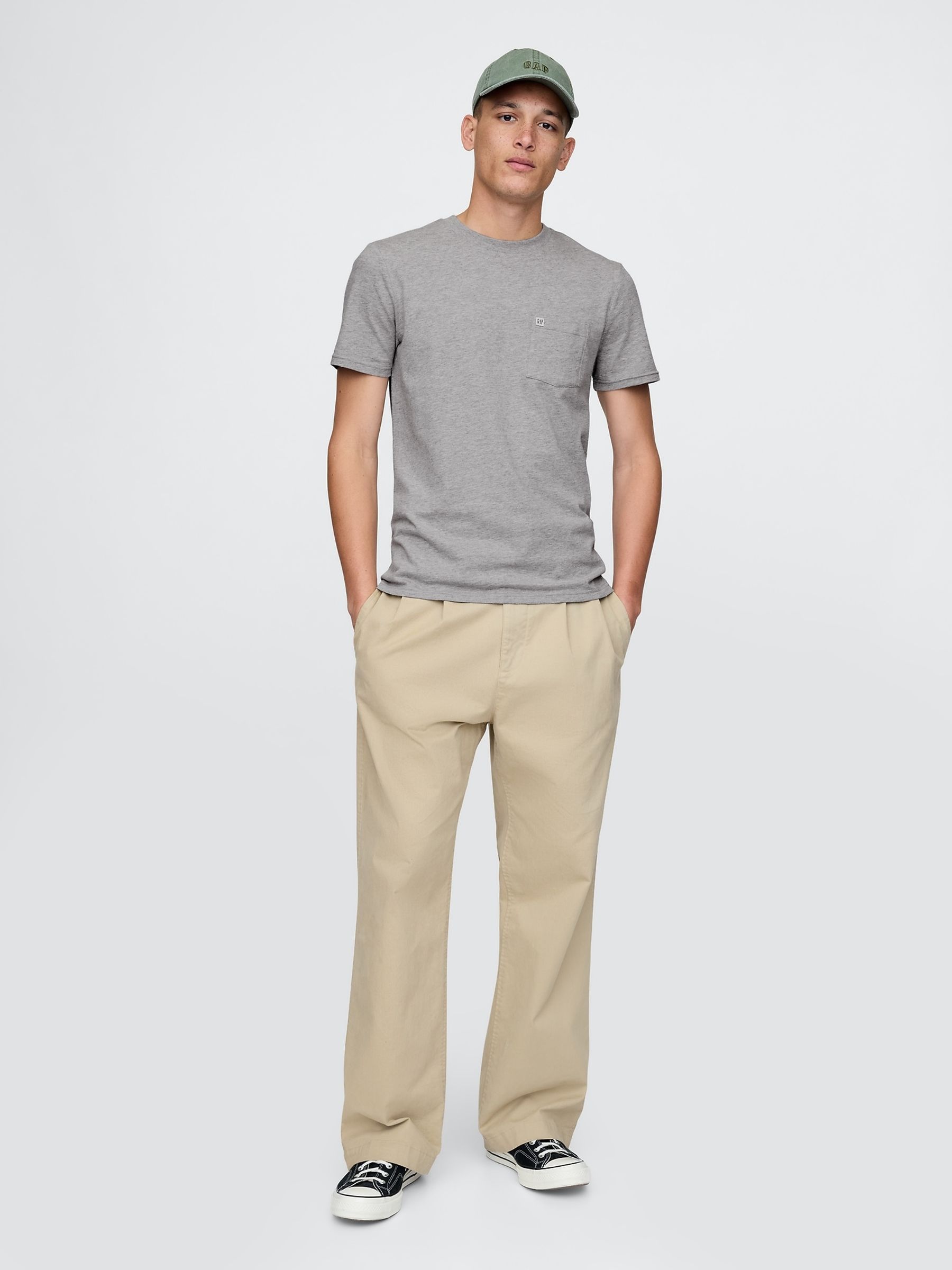 Grey Organic Cotton Pocket T-Shirt - Image 3 of 5