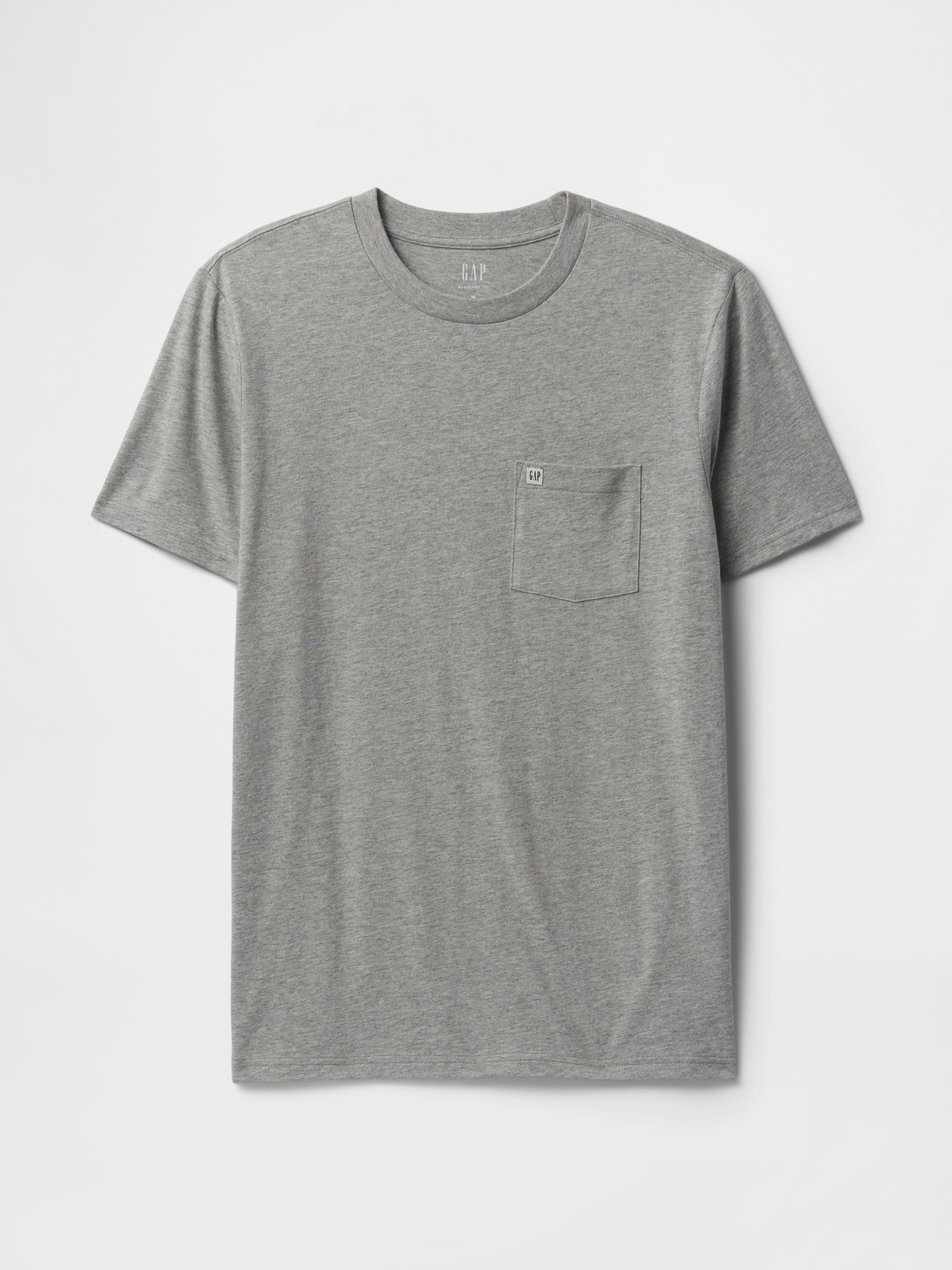 Grey Organic Cotton Pocket T-Shirt - Image 4 of 5