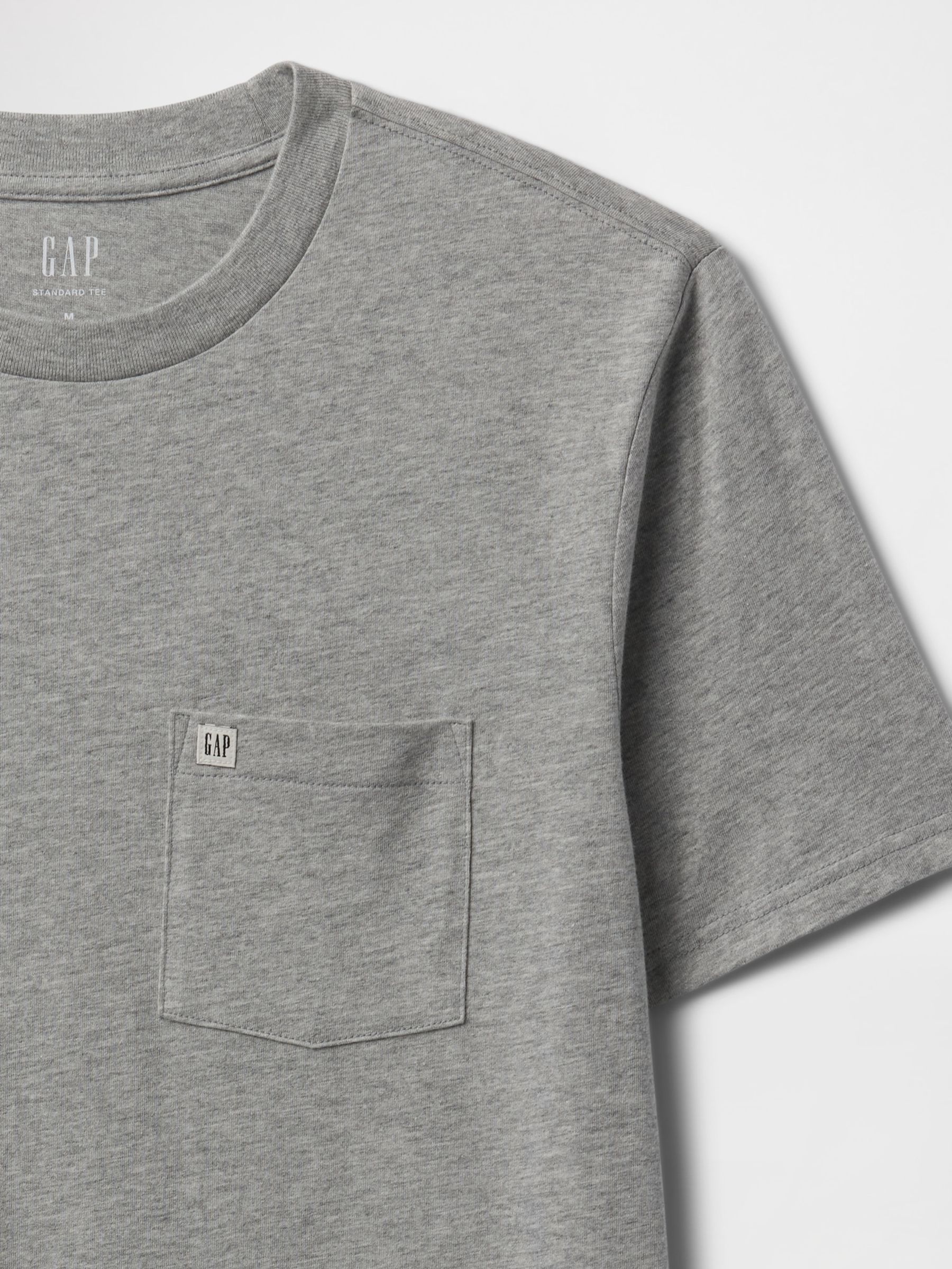 Grey Organic Cotton Pocket T-Shirt - Image 5 of 5