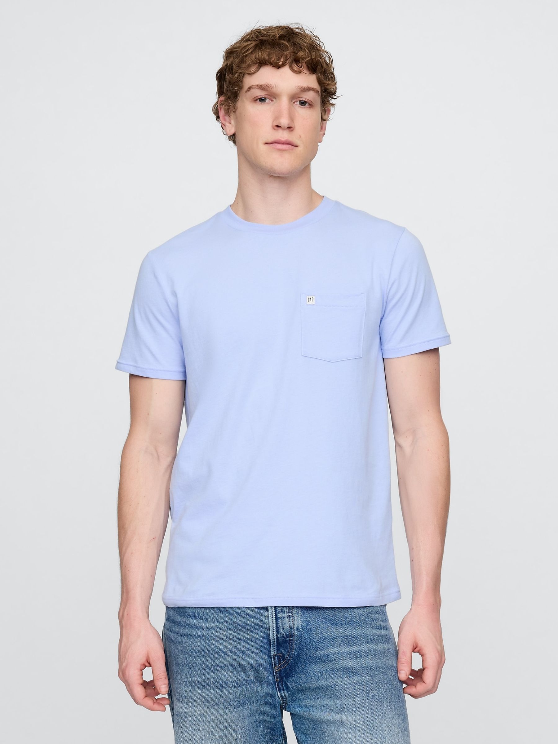 Blue Pocket Short Sleeve T-Shirt - Image 1 of 5 Blue Pocket Short Sleeve T-Shirt - Image 1 of 5