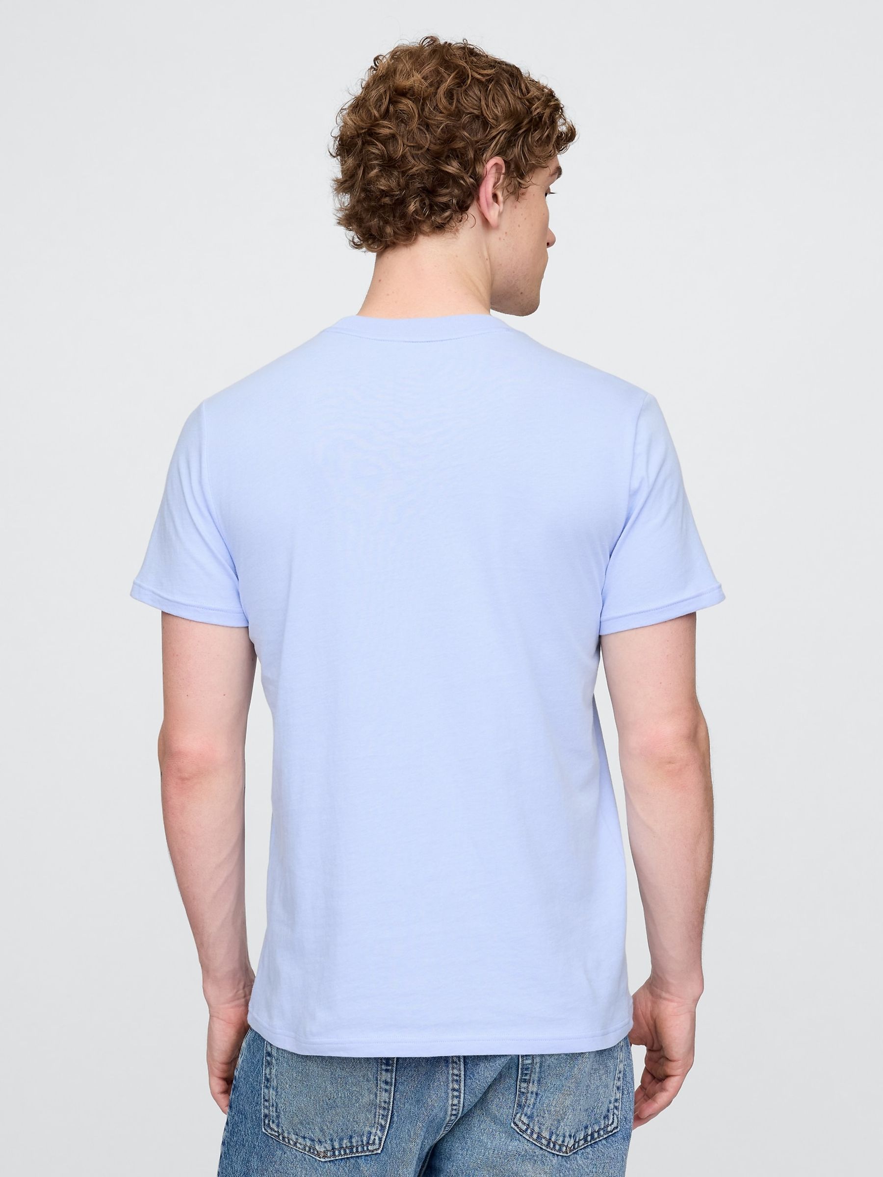 Blue Organic Cotton Pocket T-Shirt - Image 2 of 4