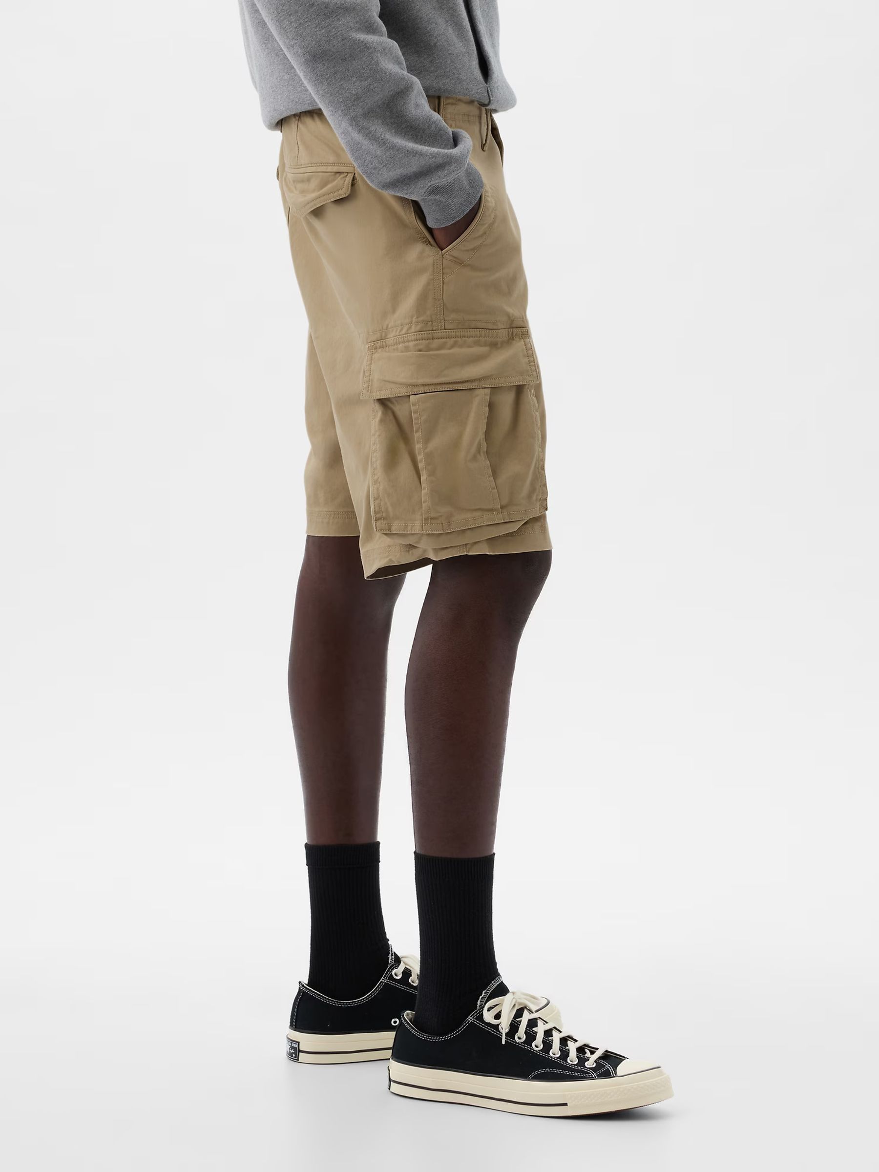 Beige 11" Cargo Shorts - Image 4 of 5