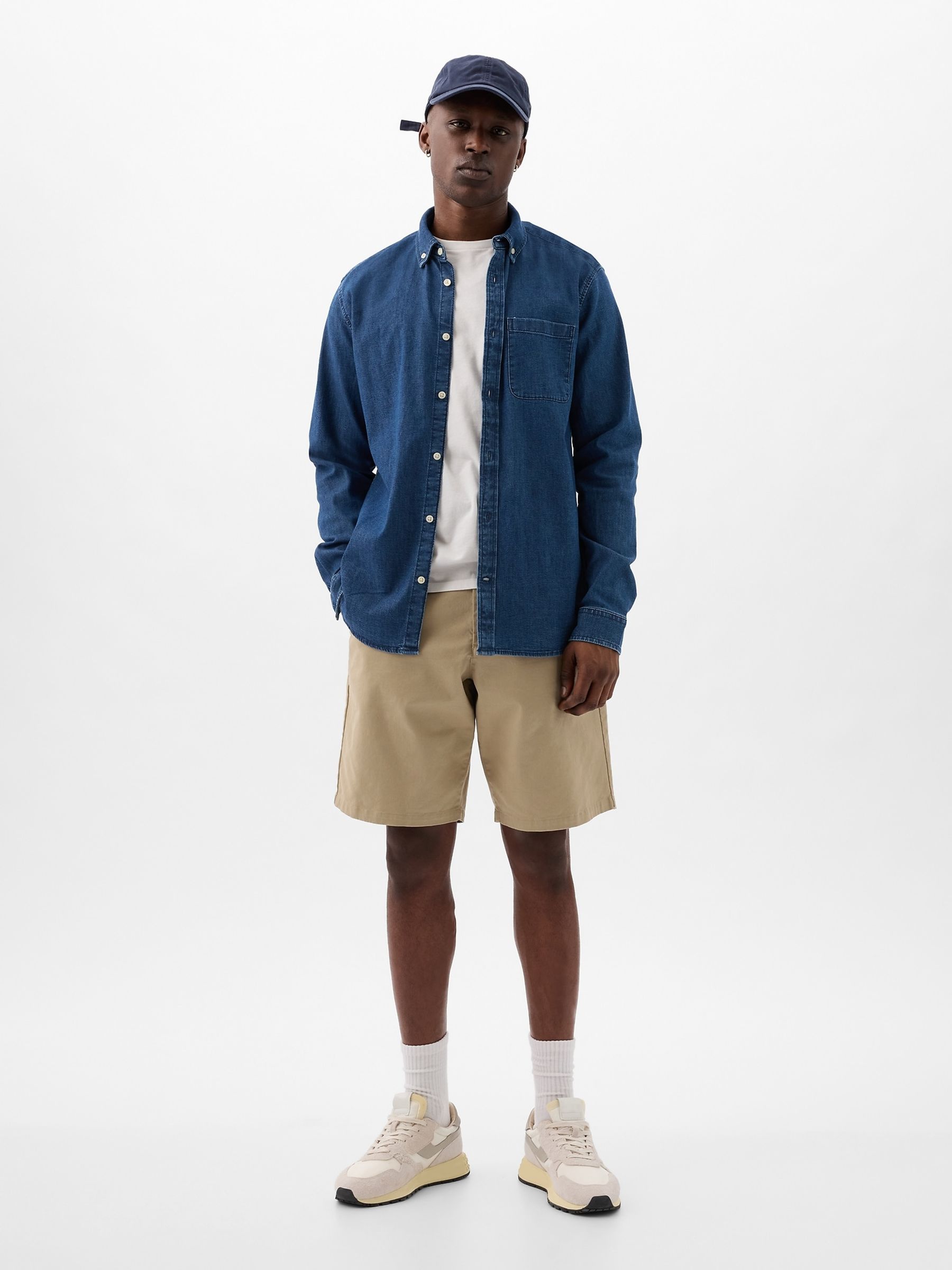 Beige Cotton Blend Vintage Shorts - Image 4 of 5