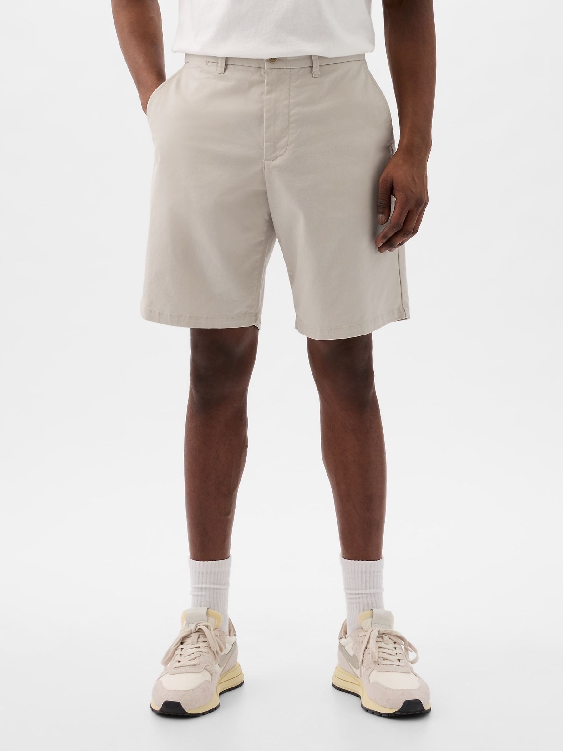 Grey 10"" Cotton Blend Vintage Chino Shorts - Image 1 of 5