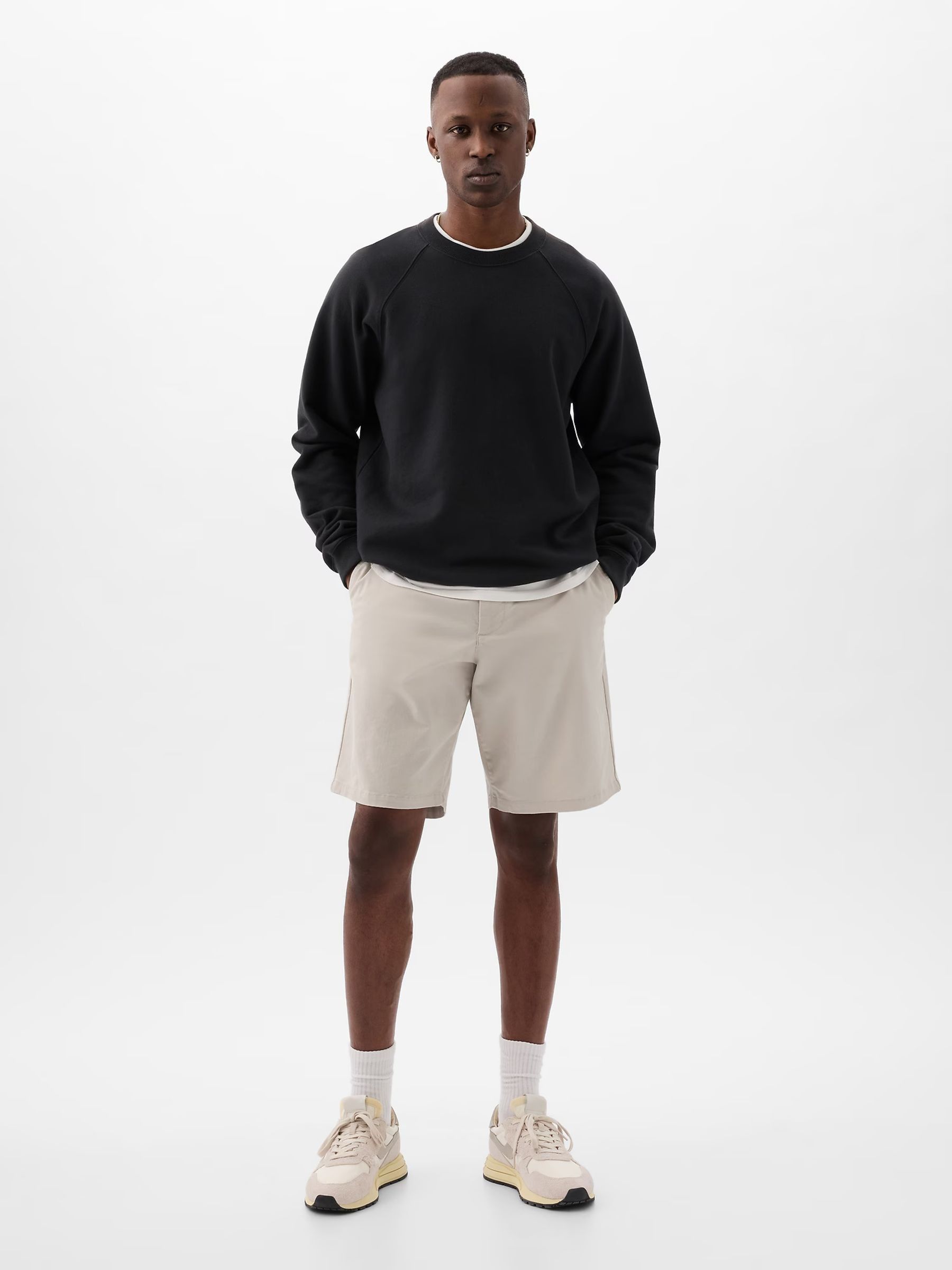 Grey 10"" Cotton Blend Vintage Chino Shorts - Image 2 of 5 Grey 10"" Cotton Blend Vintage Chino Shorts - Image 2 of 5