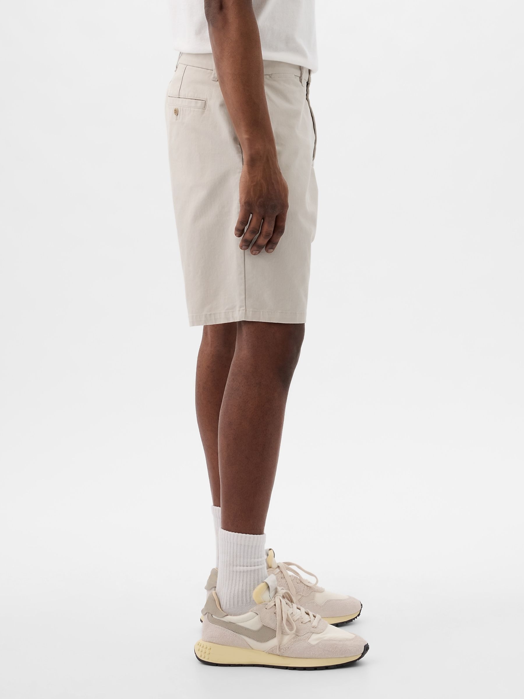 Grey 10"" Cotton Blend Vintage Chino Shorts - Image 3 of 5