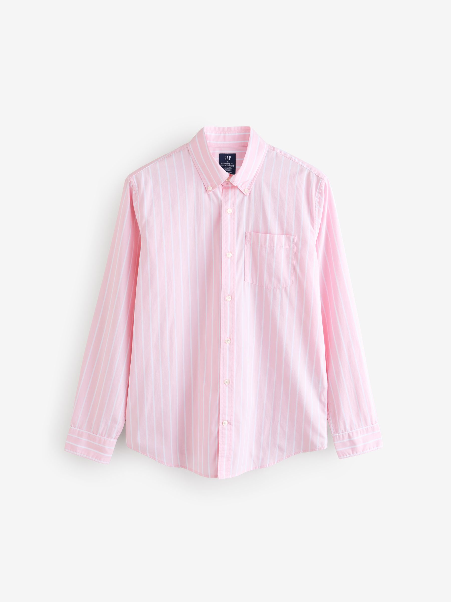 Pink Stripe Long Sleeve Poplin Classic Shirt - Image 1 of 4
