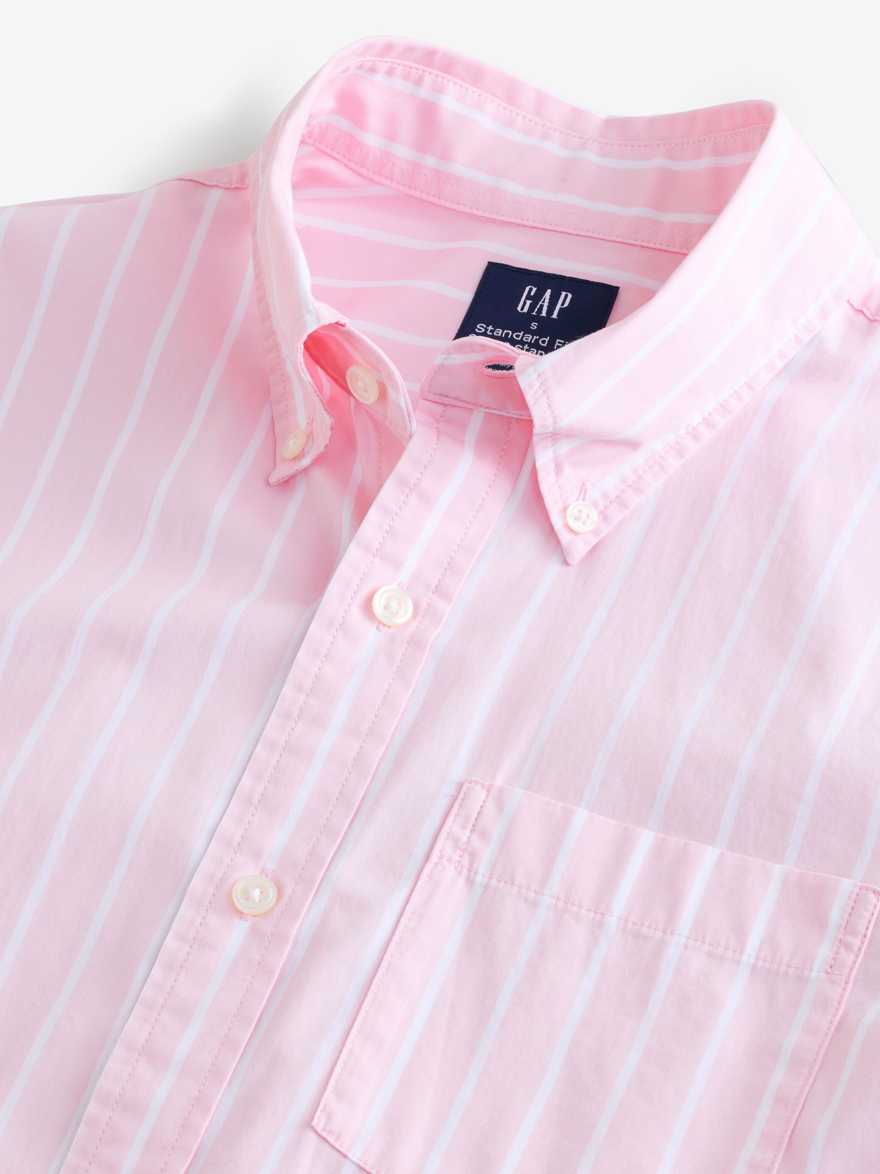 Pink Stripe Long Sleeve Poplin Classic Shirt - Image 3 of 4