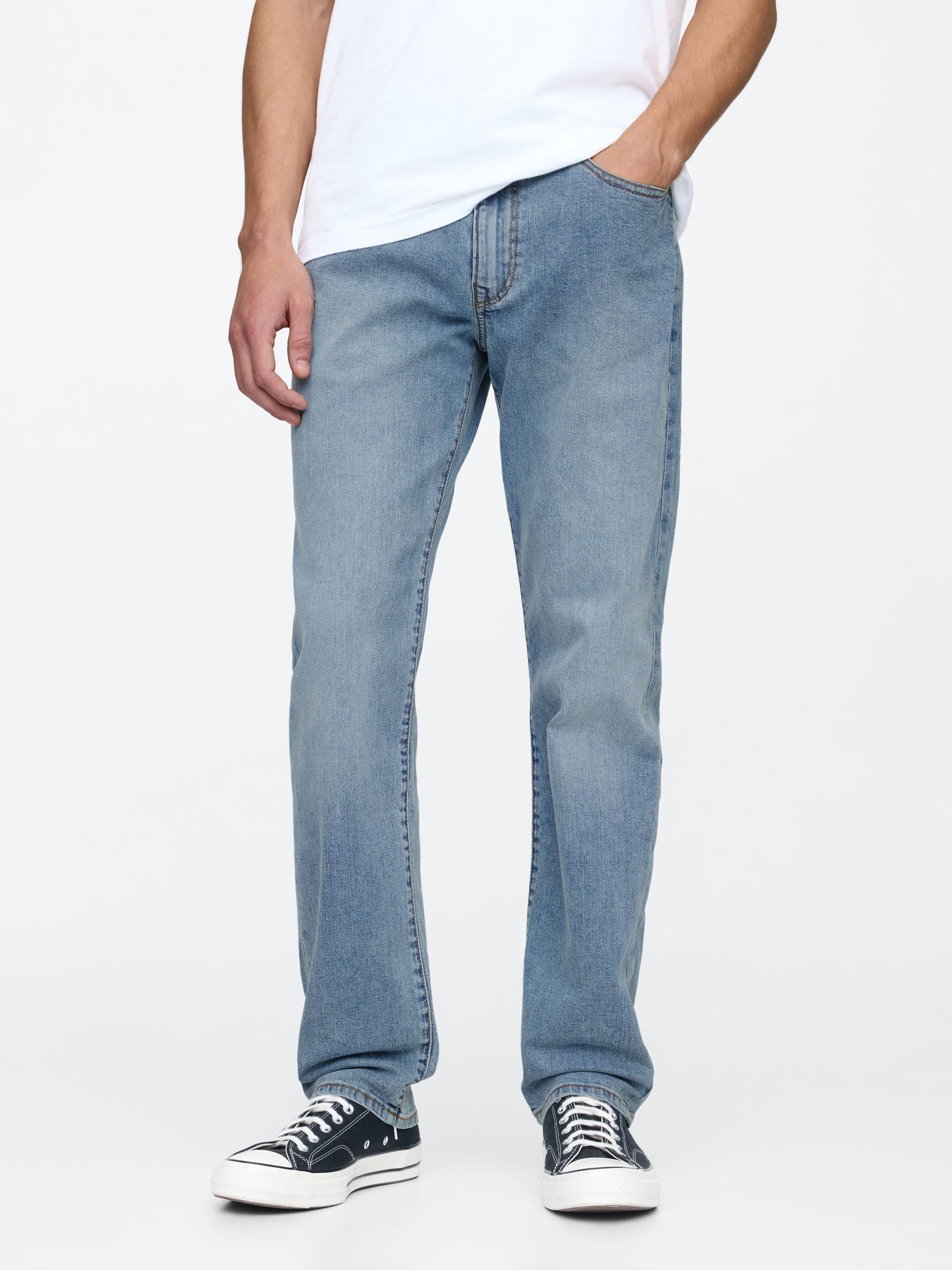 Light Wash Blue Straight Leg Jeans - Image 4 of 8