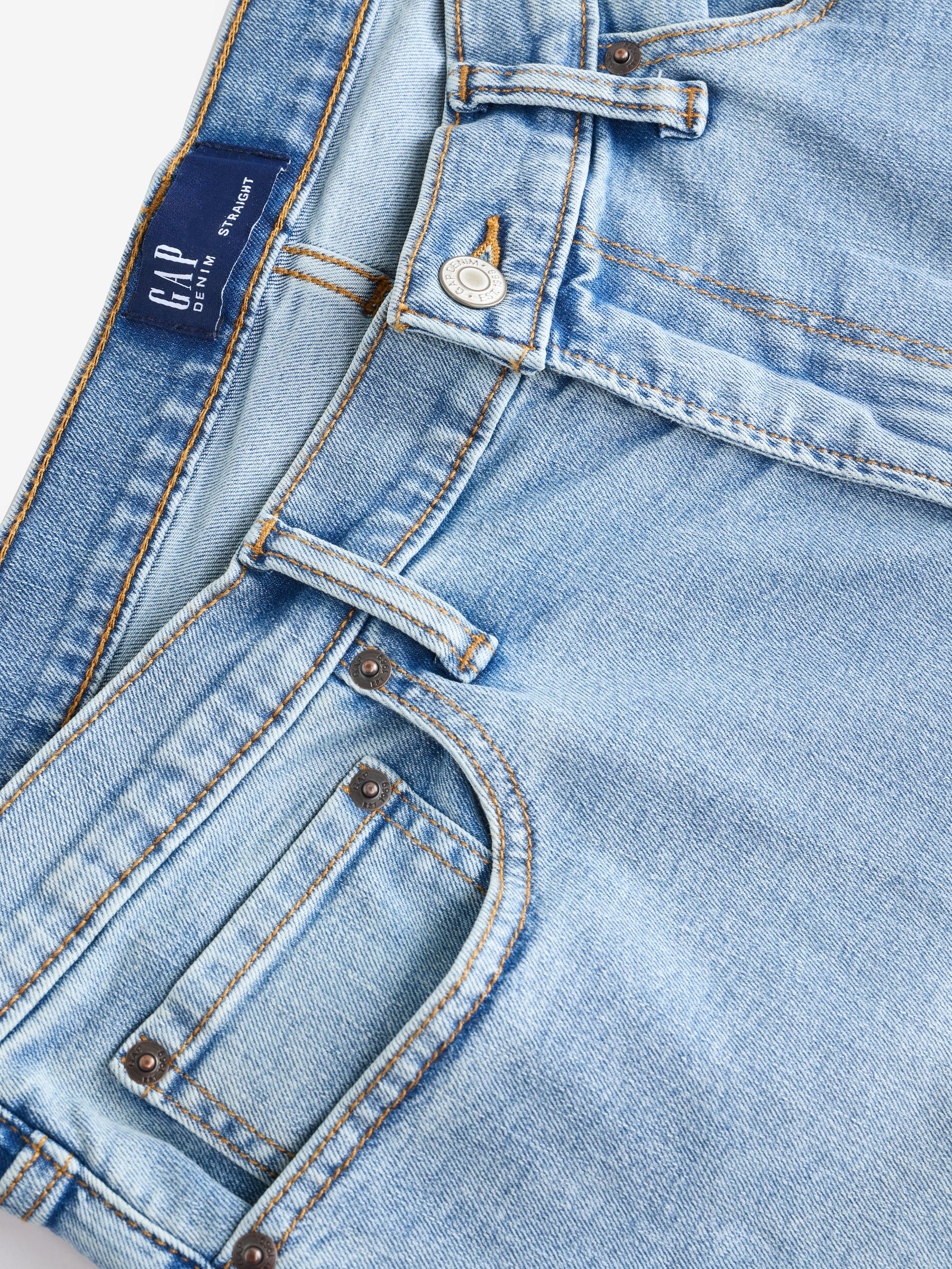 Light Wash Blue Straight Leg Jeans - Image 7 of 8
