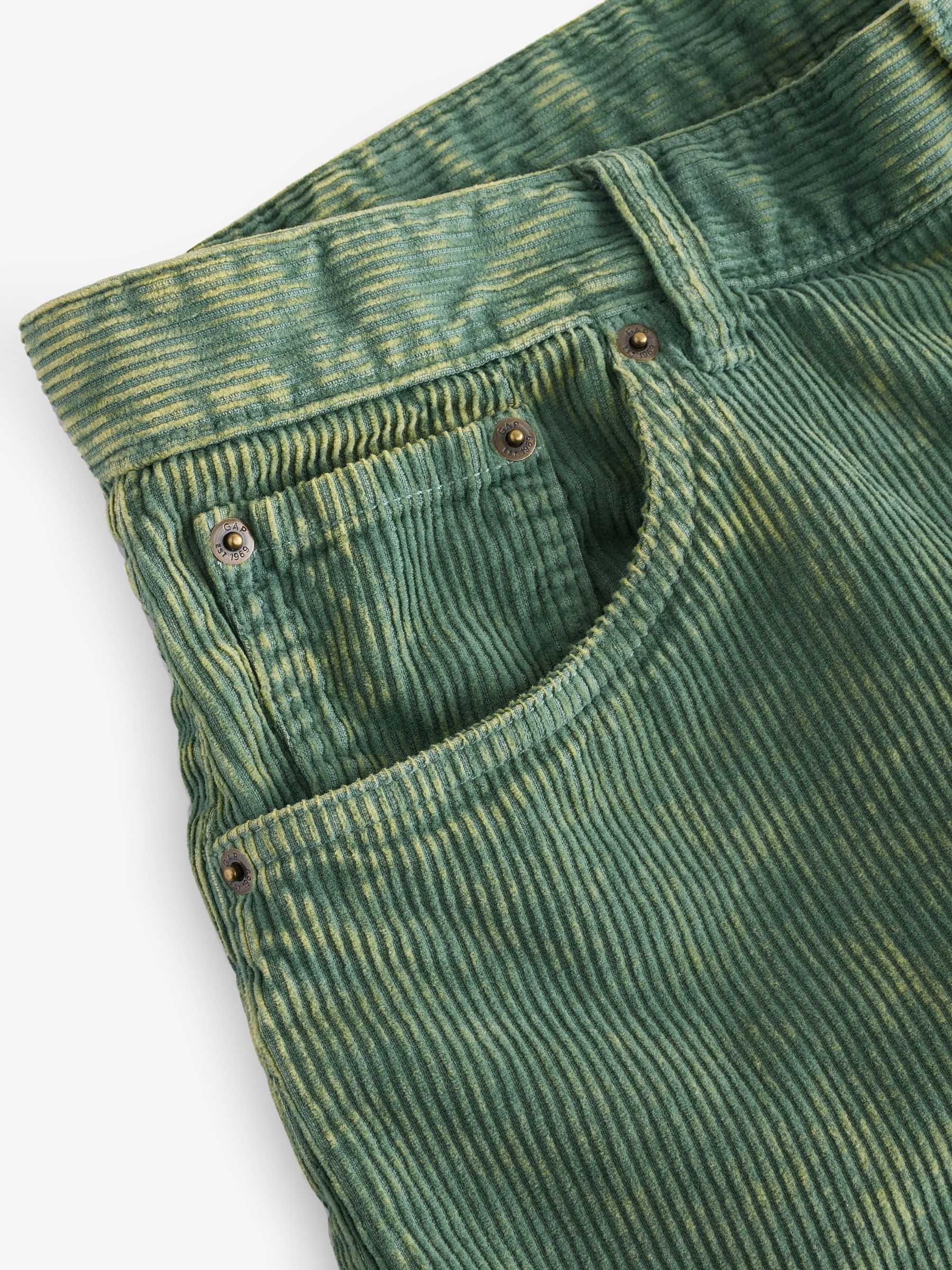 Green Washed Cotton Corduroy Carpenter Shorts - Image 10 of 11