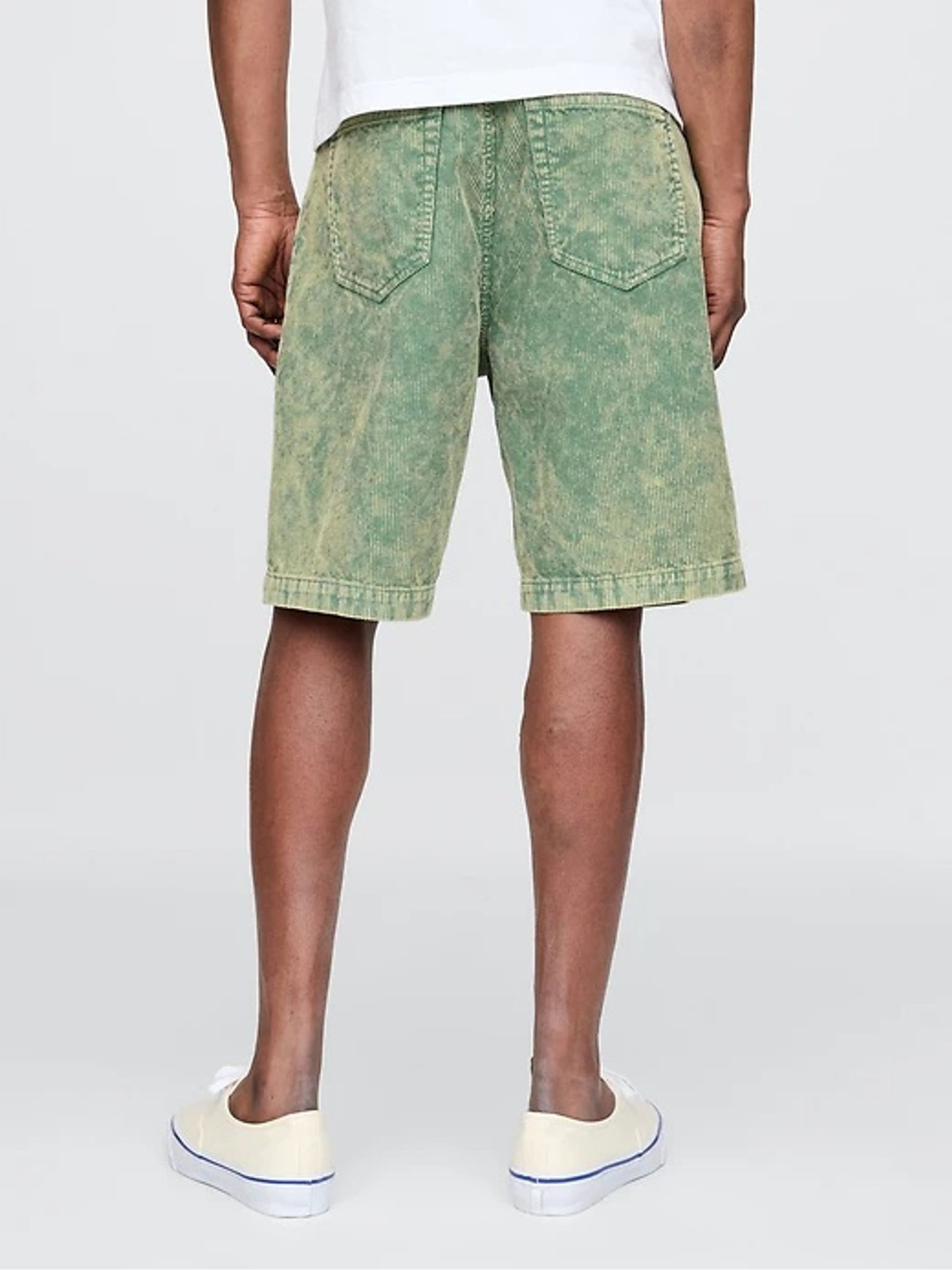 Green Washed Cotton Corduroy Carpenter Shorts - Image 3 of 11