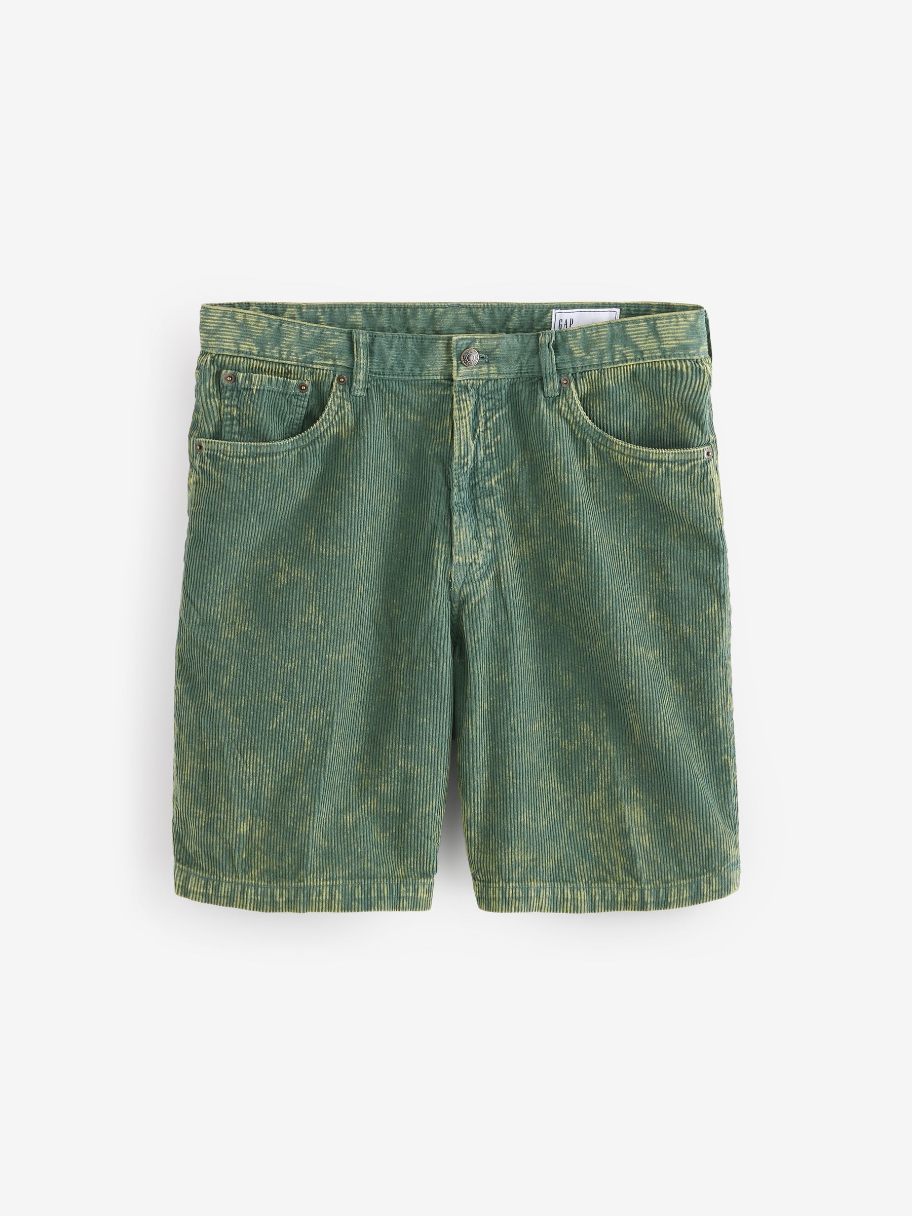 Green Washed Cotton Corduroy Carpenter Shorts - Image 6 of 11