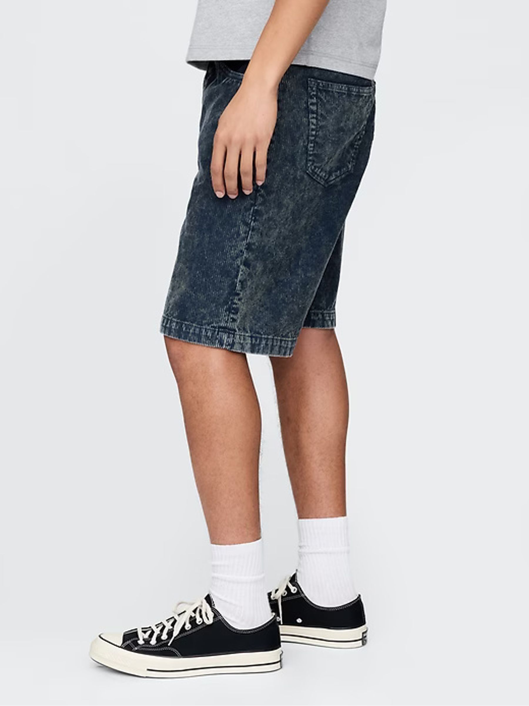 Blue Washed Cotton Corduroy Carpenter Shorts - Image 4 of 10