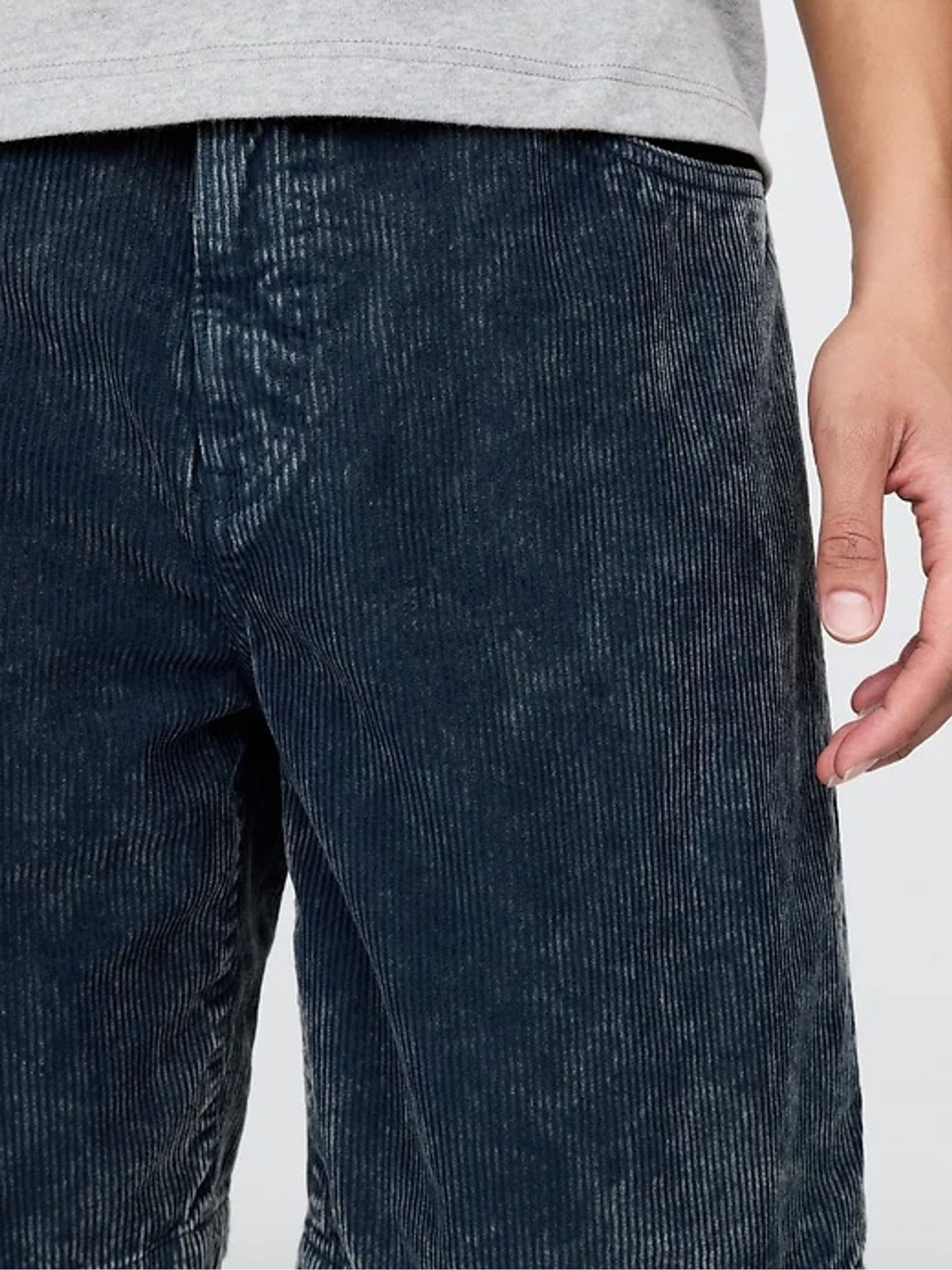 Blue Washed Cotton Corduroy Carpenter Shorts - Image 5 of 10