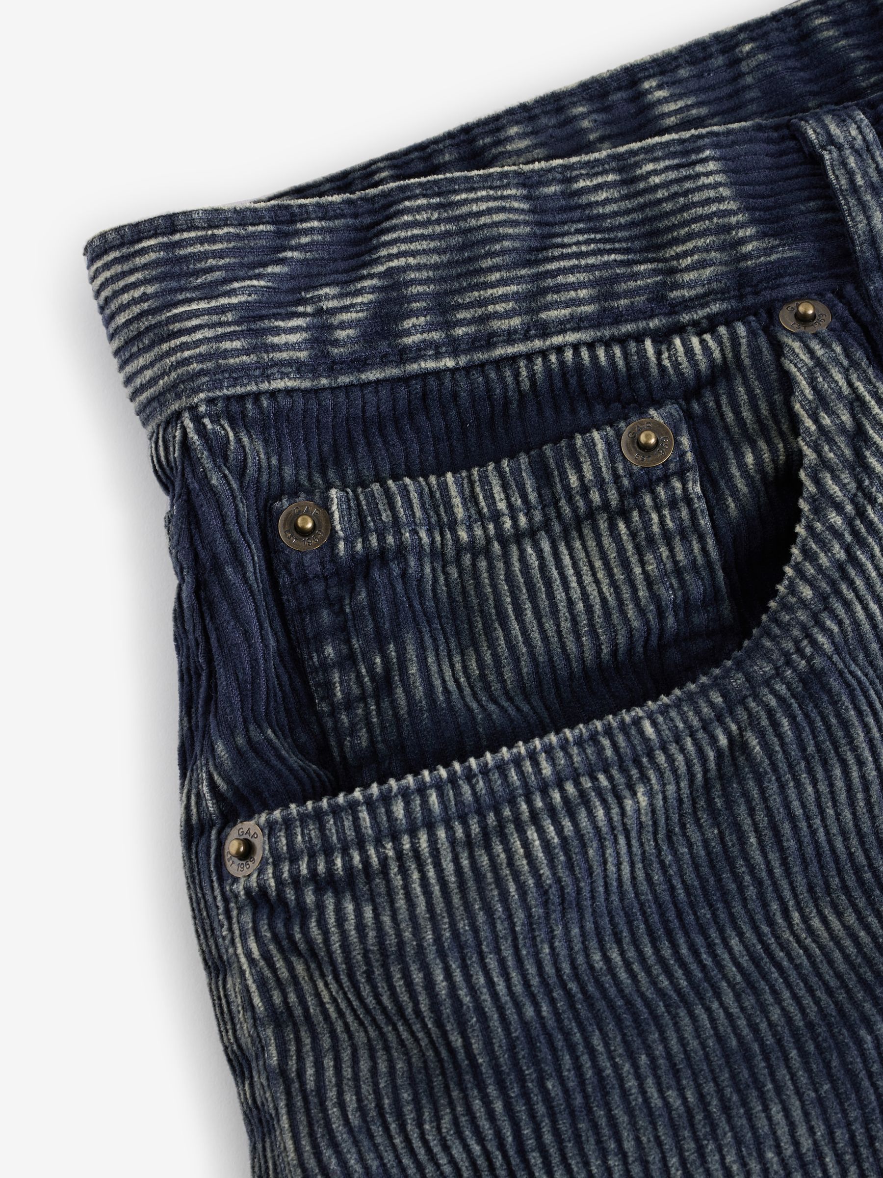 Blue Washed Cotton Corduroy Carpenter Shorts - Image 9 of 10
