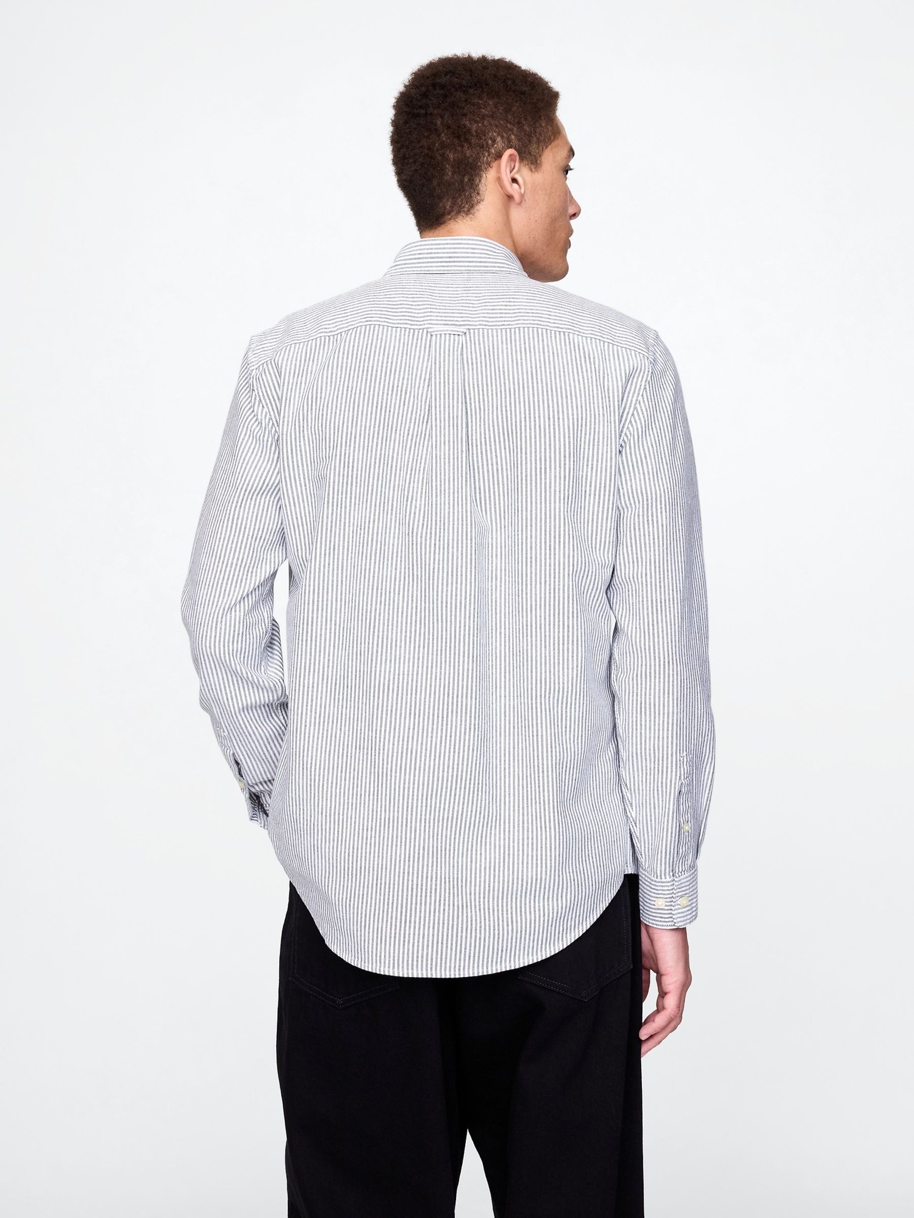 Blue Stripe Regular Fit Long Sleeve Oxford Shirt - Image 2 of 5