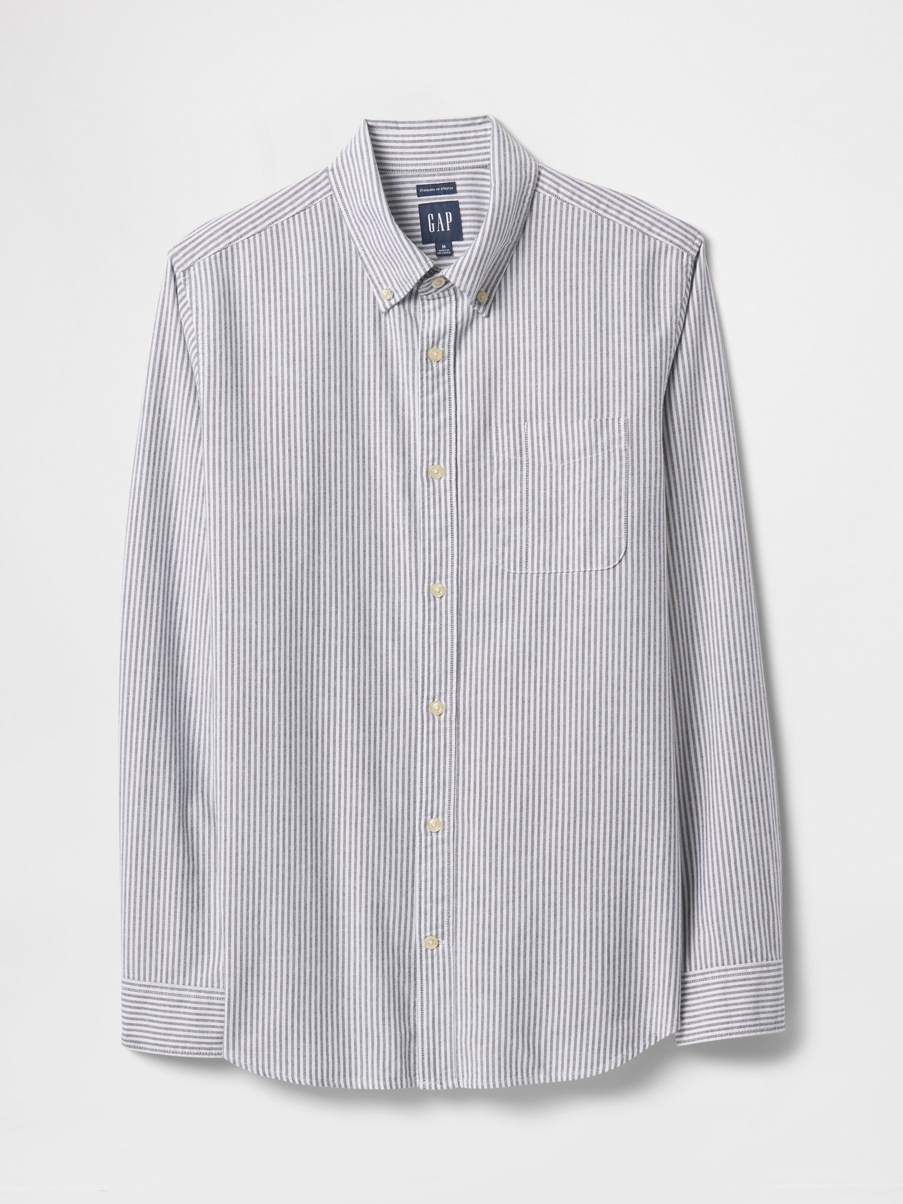 Blue Stripe Regular Fit Long Sleeve Oxford Shirt - Image 5 of 5