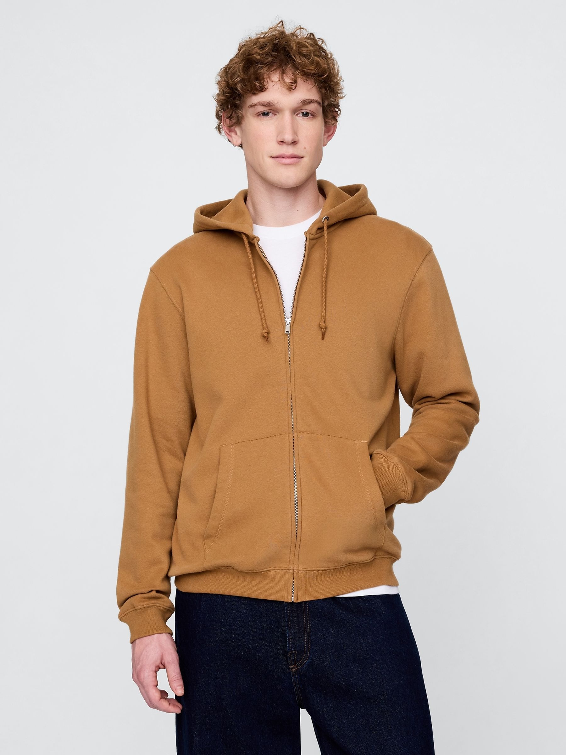 Brown Vintage Soft Zip Hoodie - Image 1 of 5