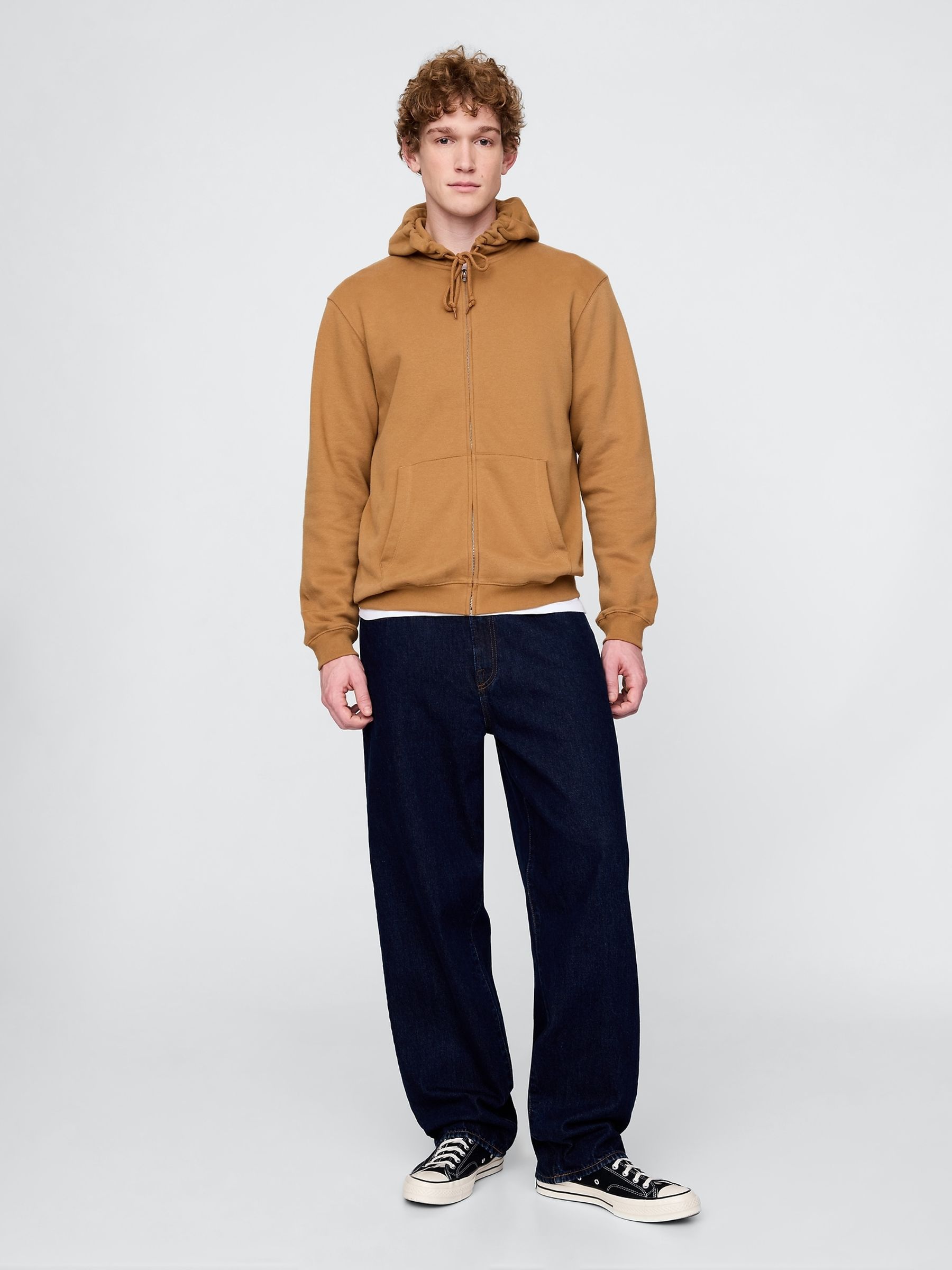 Brown Vintage Soft Zip Hoodie - Image 3 of 5