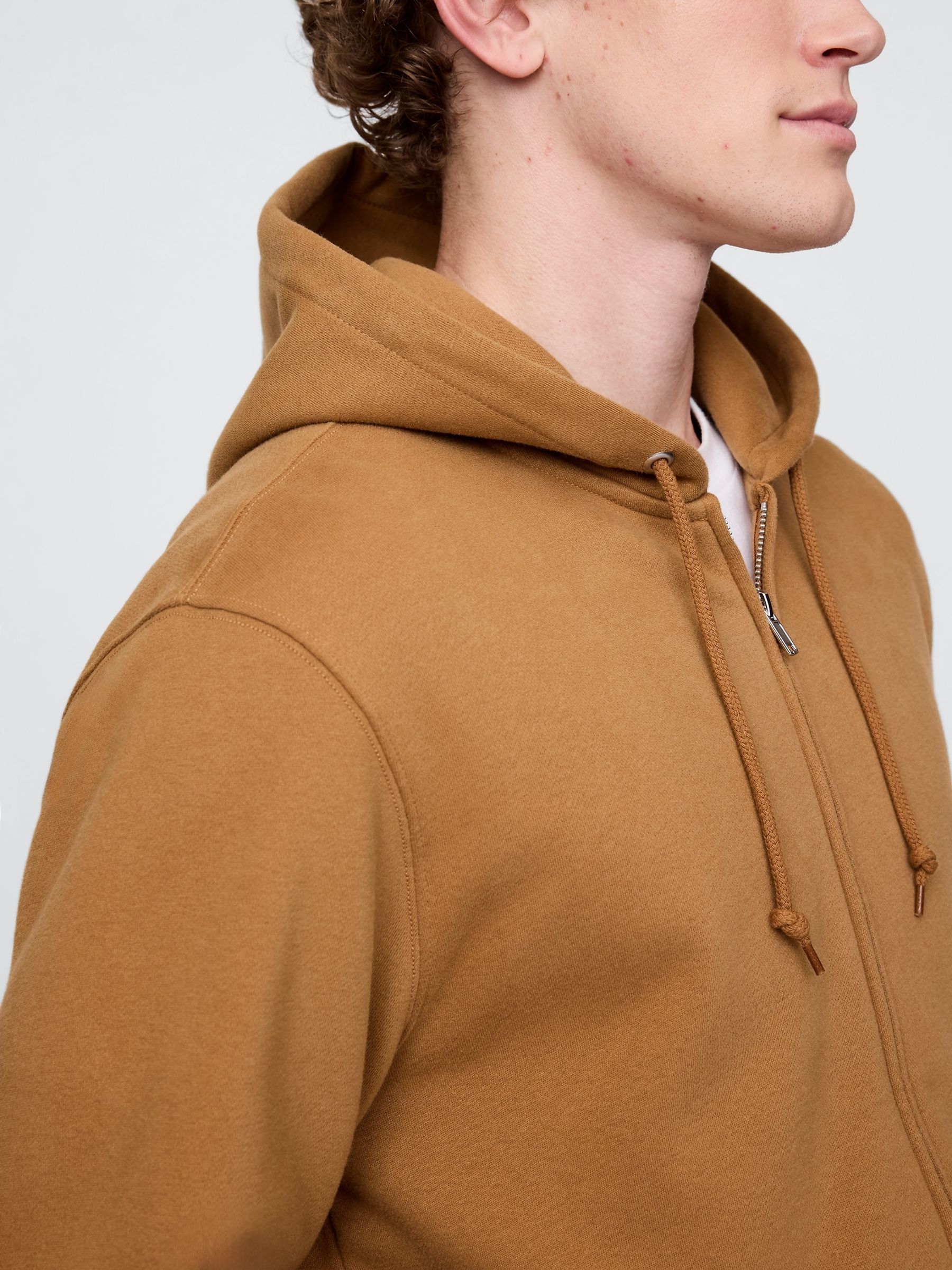 Brown Vintage Soft Zip Hoodie - Image 4 of 5