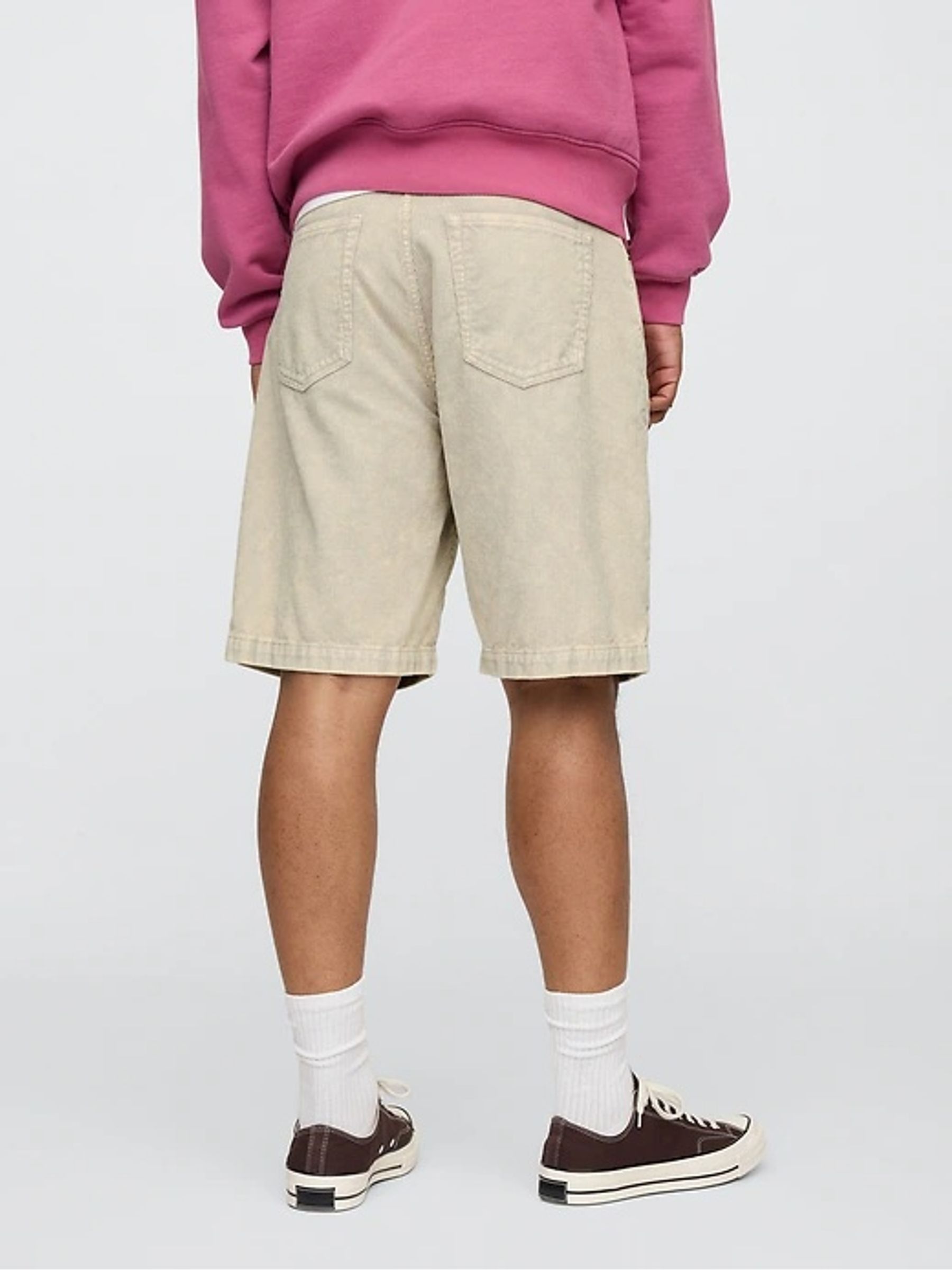 Cream Washed Cotton Corduroy Carpenter Shorts - Image 2 of 11