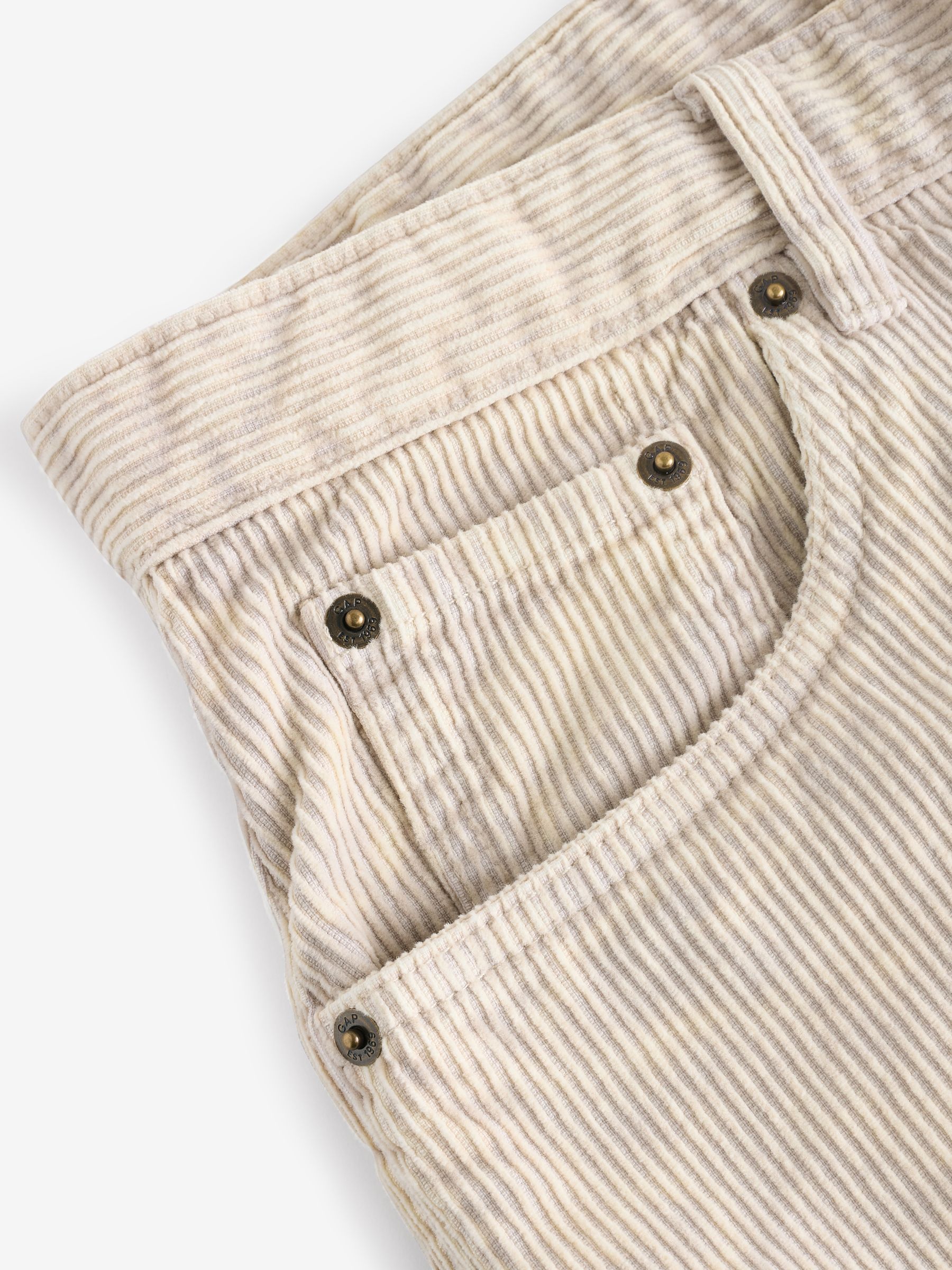 Cream Washed Cotton Corduroy Carpenter Shorts - Image 9 of 11