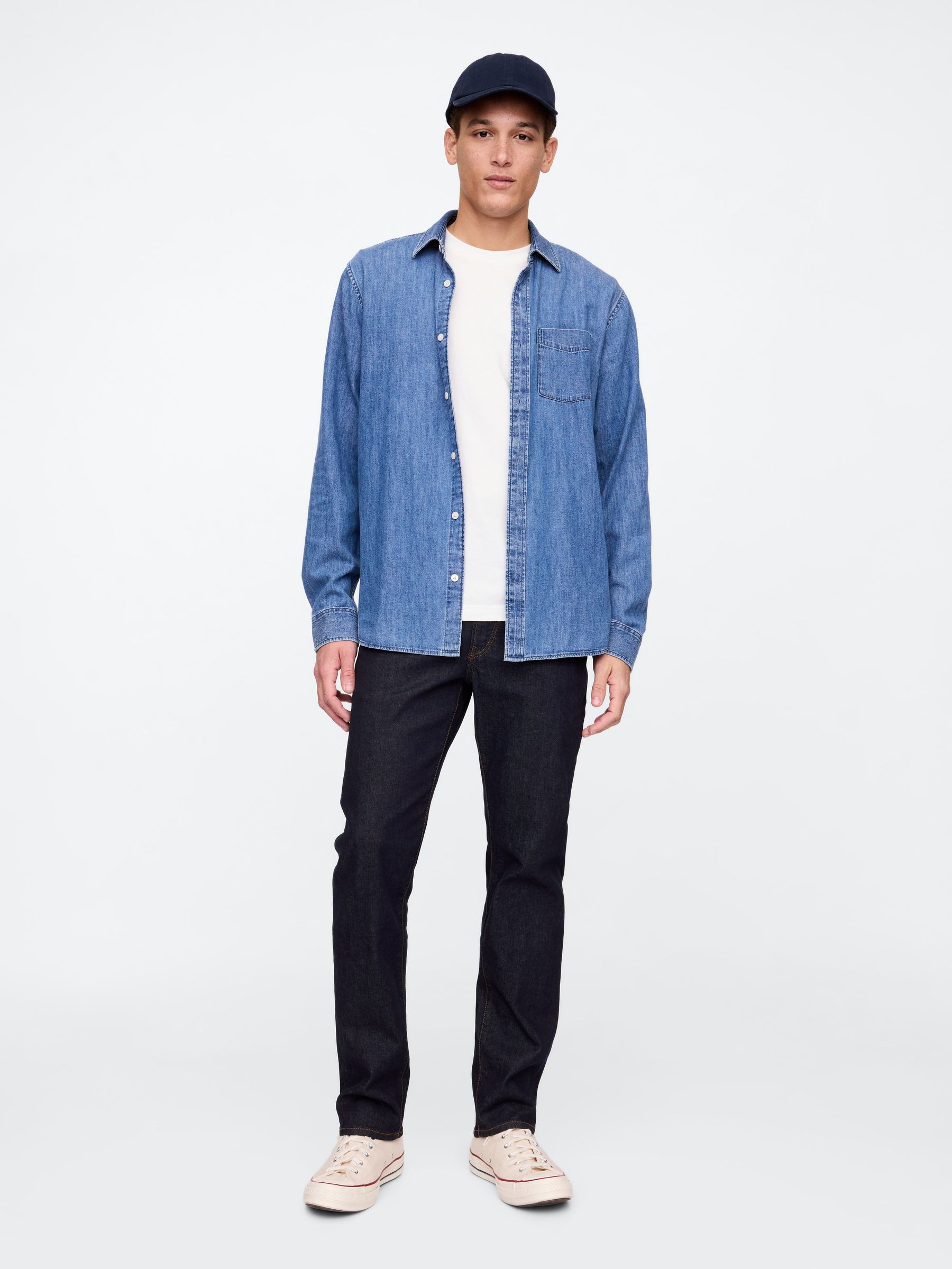 Dark Indigo Blue Straight Leg Jeans - Image 1 of 3