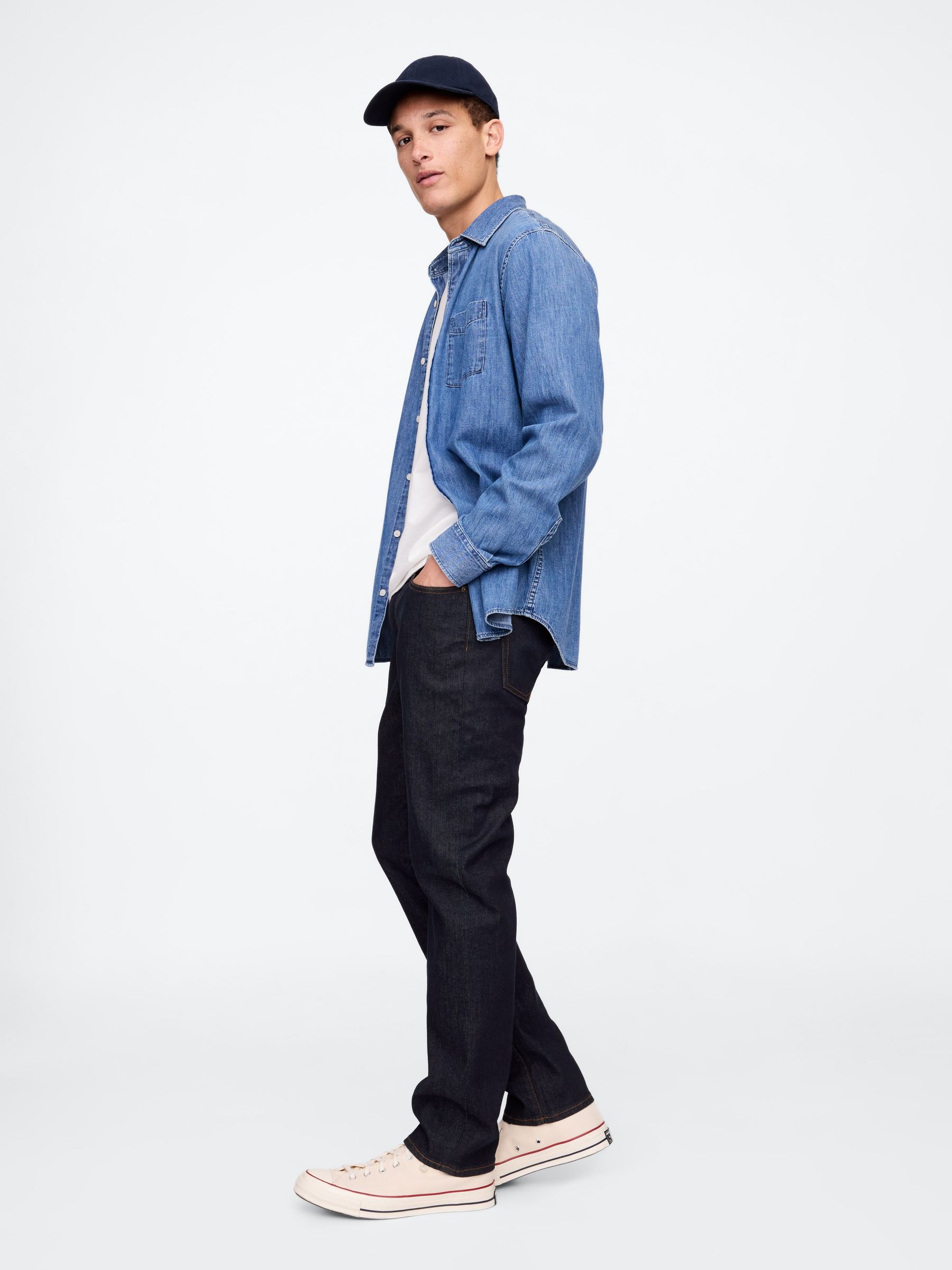 Dark Indigo Blue Straight Leg Jeans - Image 2 of 3