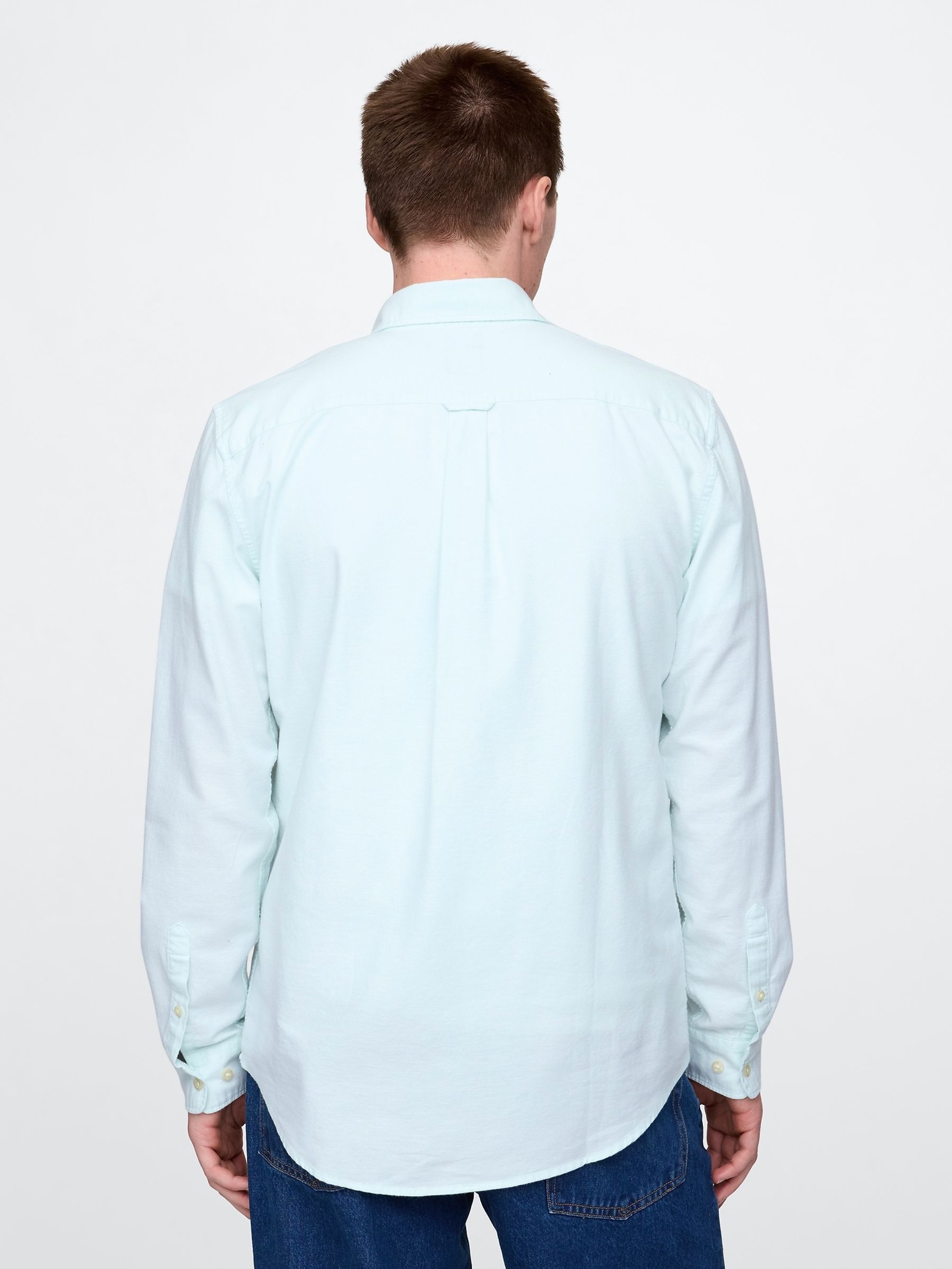 Light Blue Regular Fit Long Sleeve Oxford Shirt - Image 2 of 5