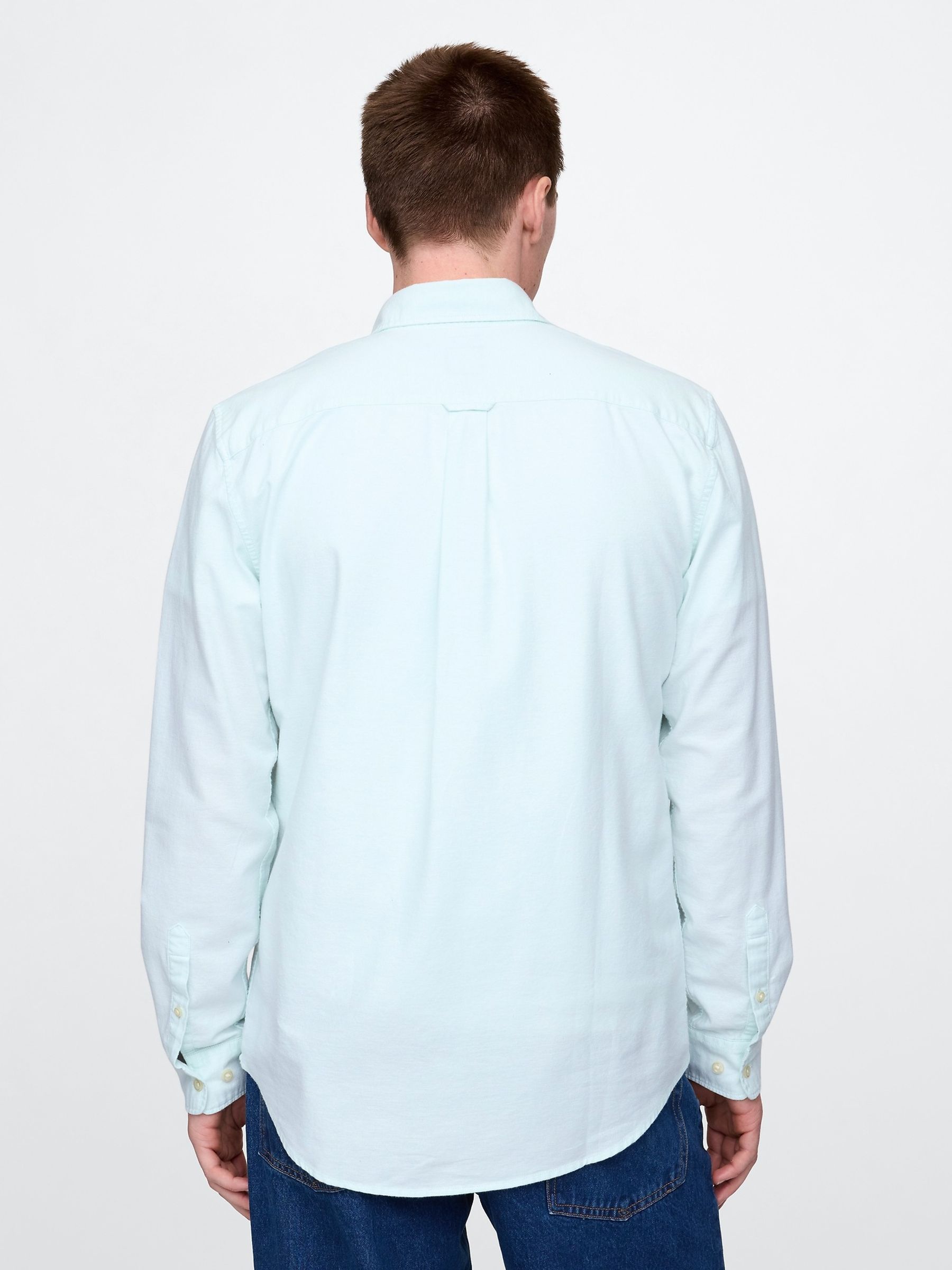 Light Blue Regular Fit Long Sleeve Oxford Shirt - Image 2 of 5