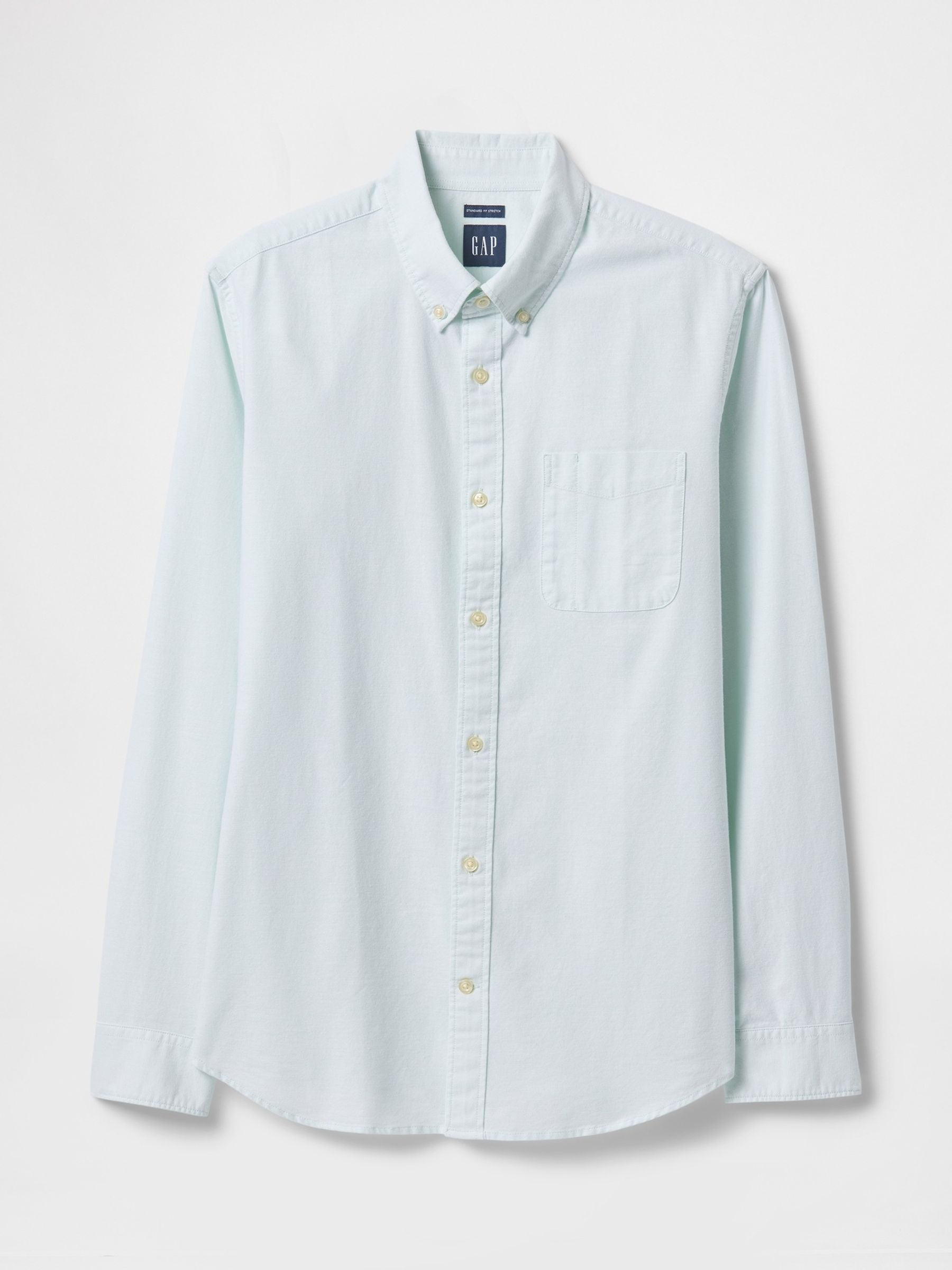 Light Blue Regular Fit Long Sleeve Oxford Shirt - Image 5 of 5