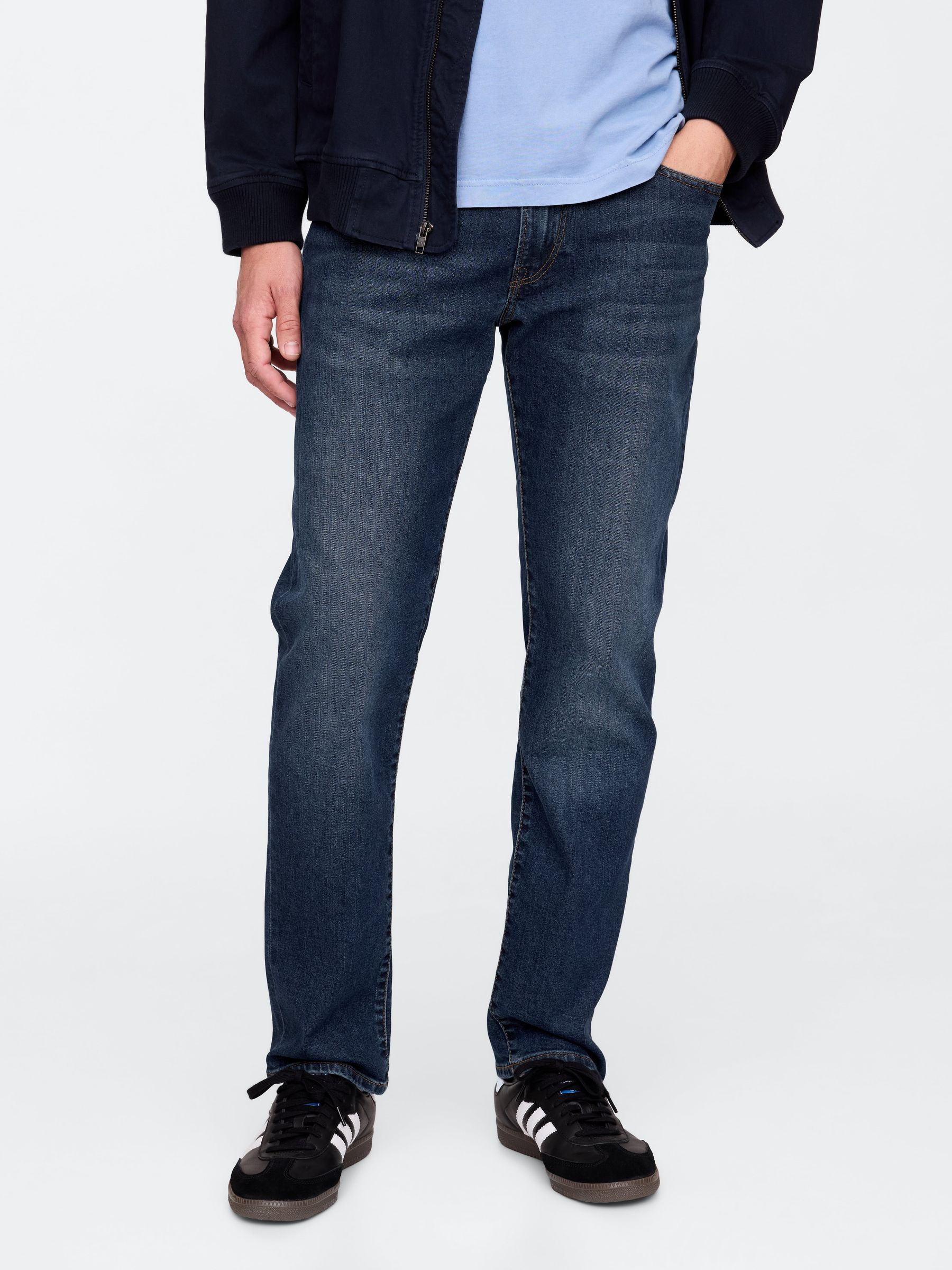 Dark Wash Blue Straight Leg Jeans - Image 4 of 6