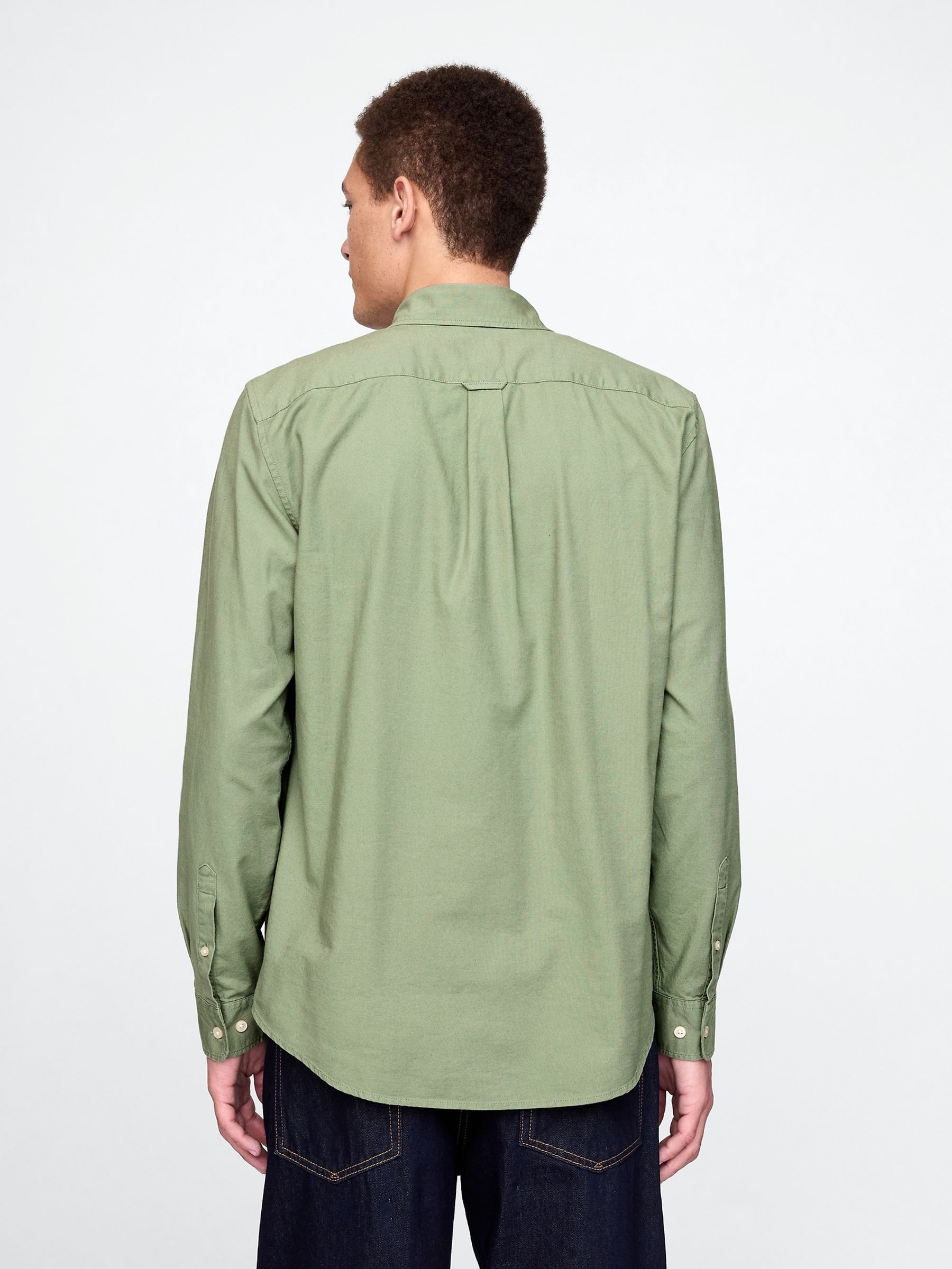 Green Classic Oxford Shirt In Standard Fit - Image 2 of 5