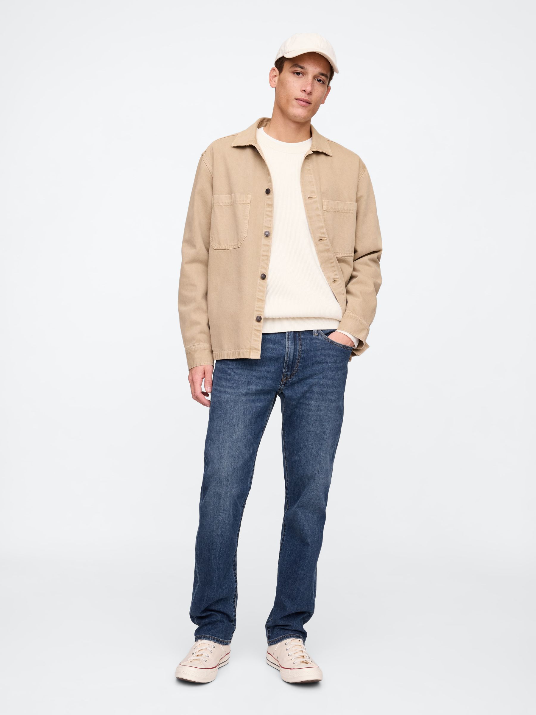 Medium Wash Blue Straight Leg Jeans - Image 1 of 6