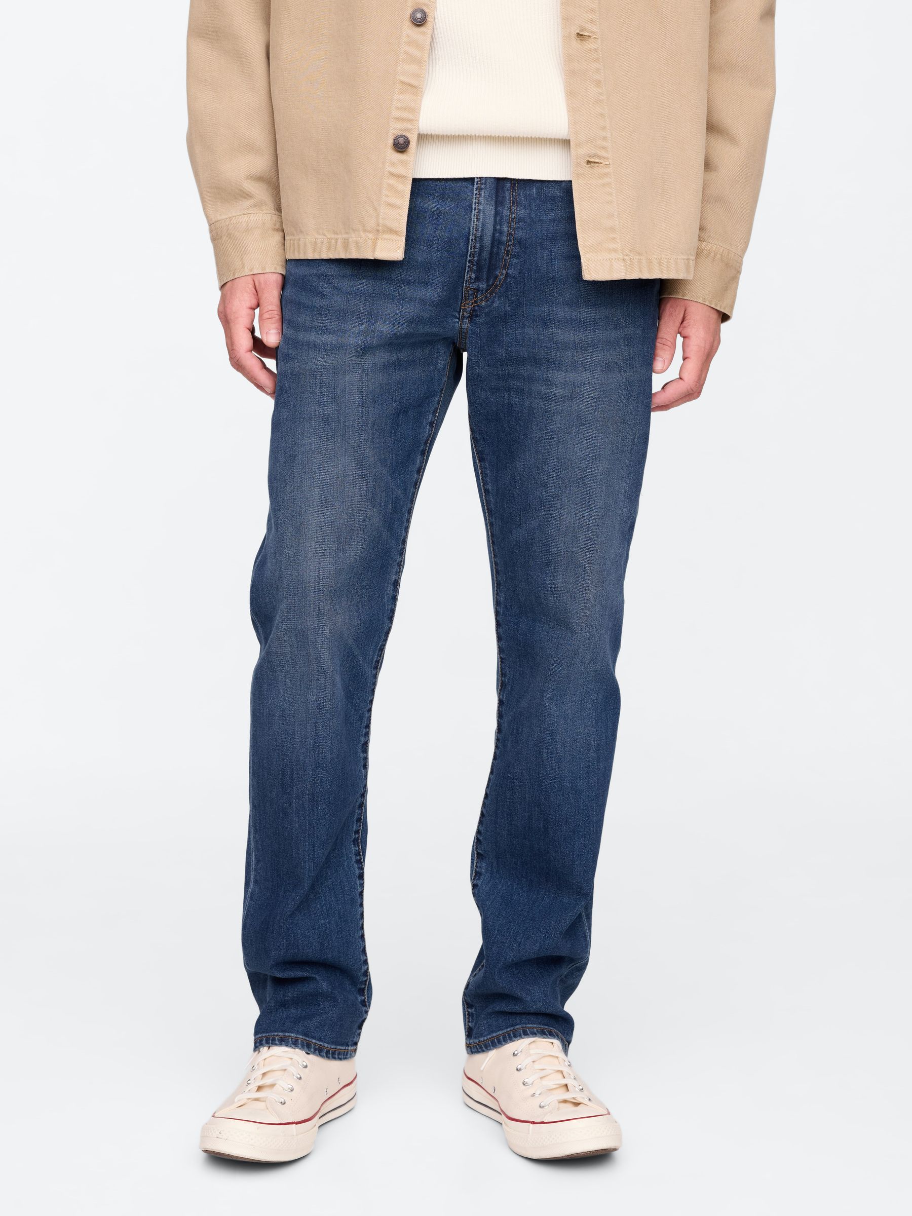 Medium Wash Blue Straight Leg Jeans - Image 4 of 6