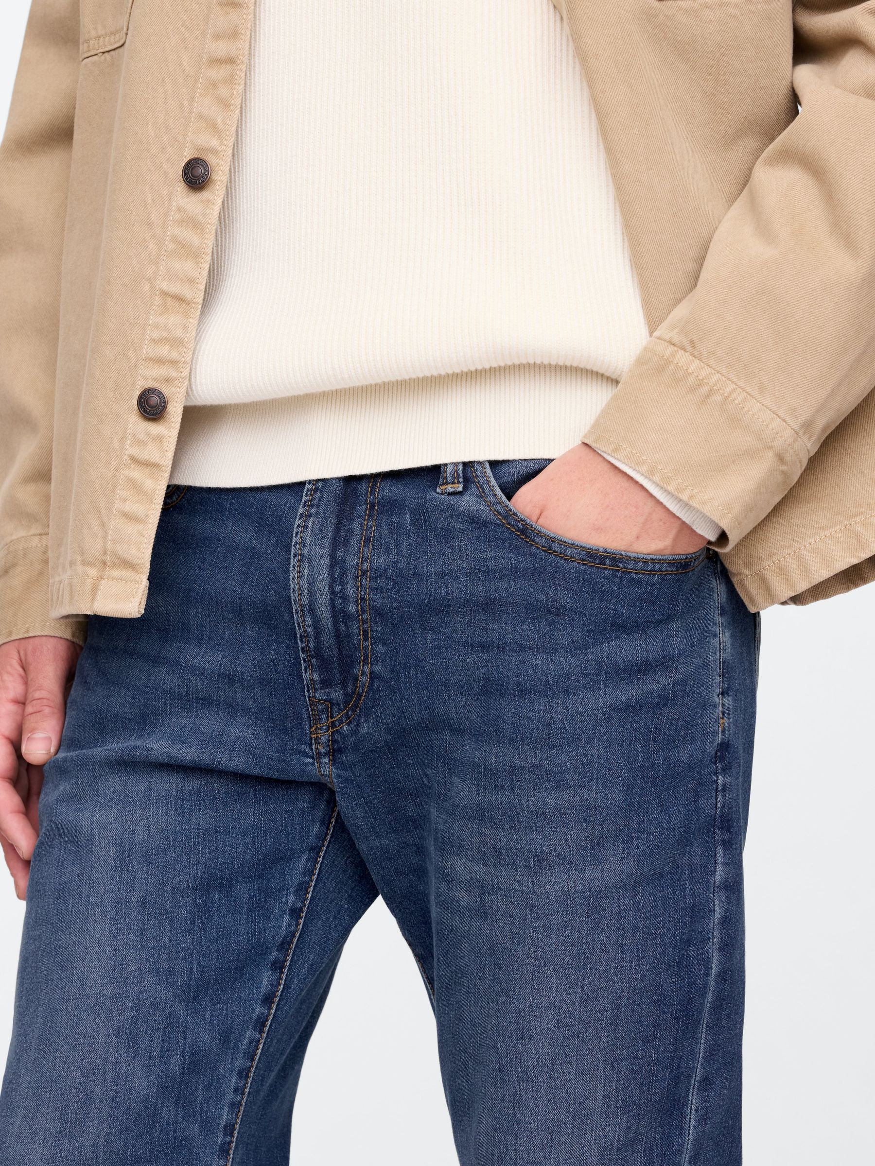 Medium Wash Blue Straight Leg Jeans - Image 5 of 6