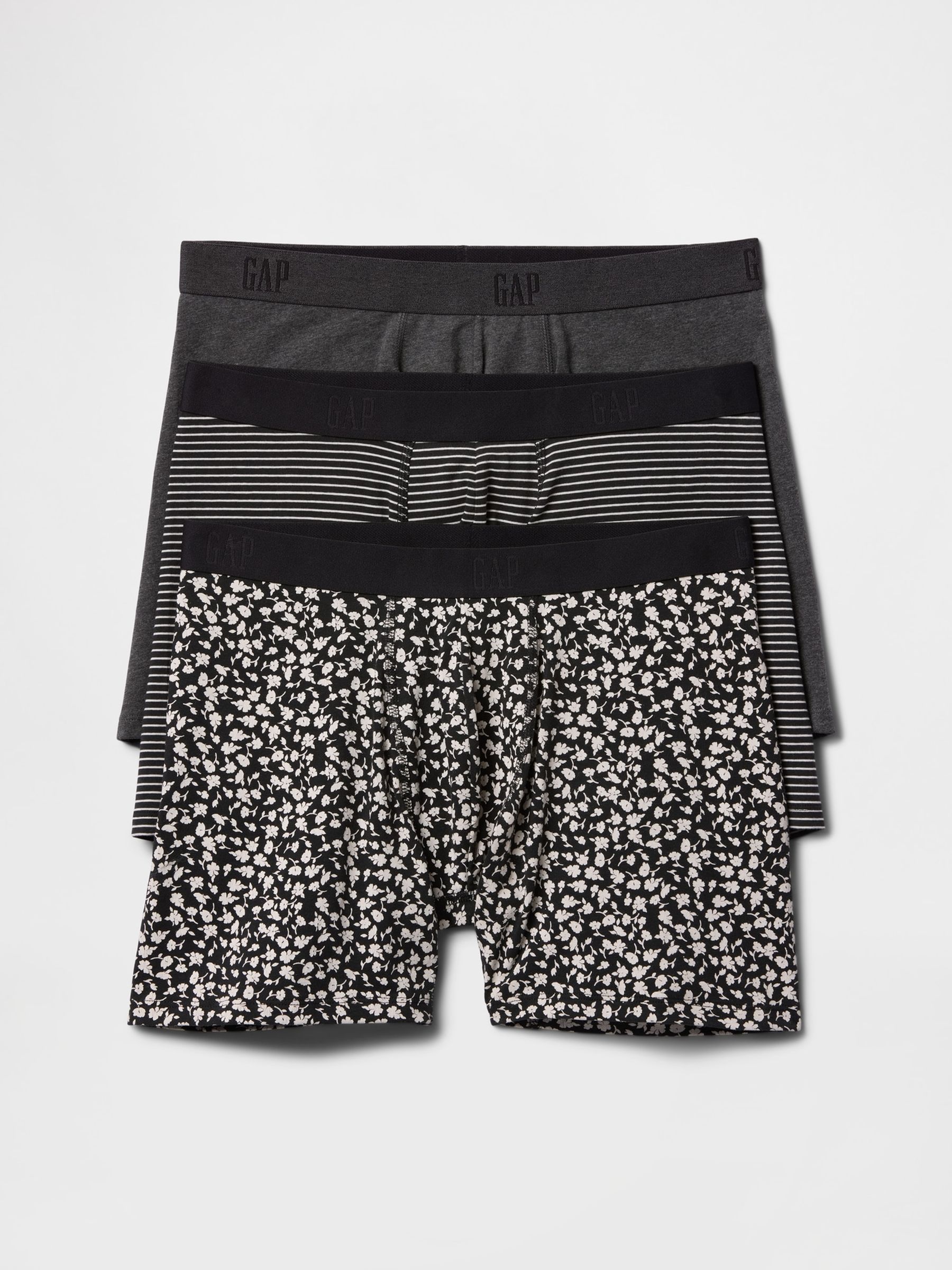 Black 5" Boxer Briefs 3-Pack - Image 1 of 1