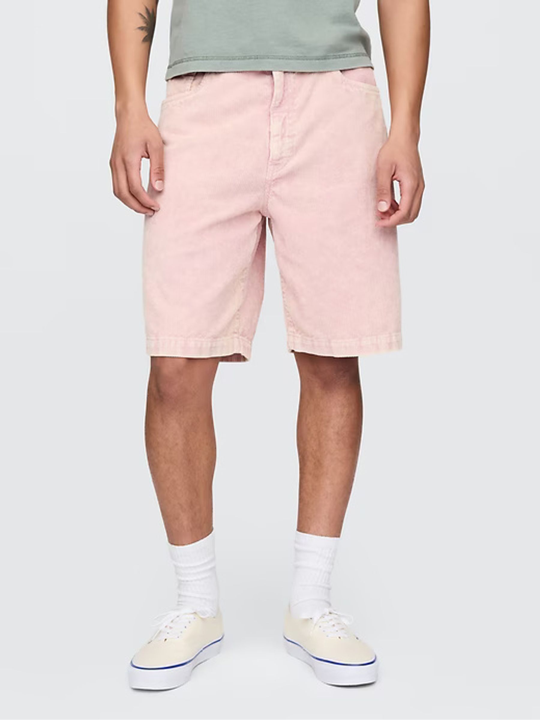 Pink Washed Cotton Corduroy Carpenter Shorts - Image 2 of 10