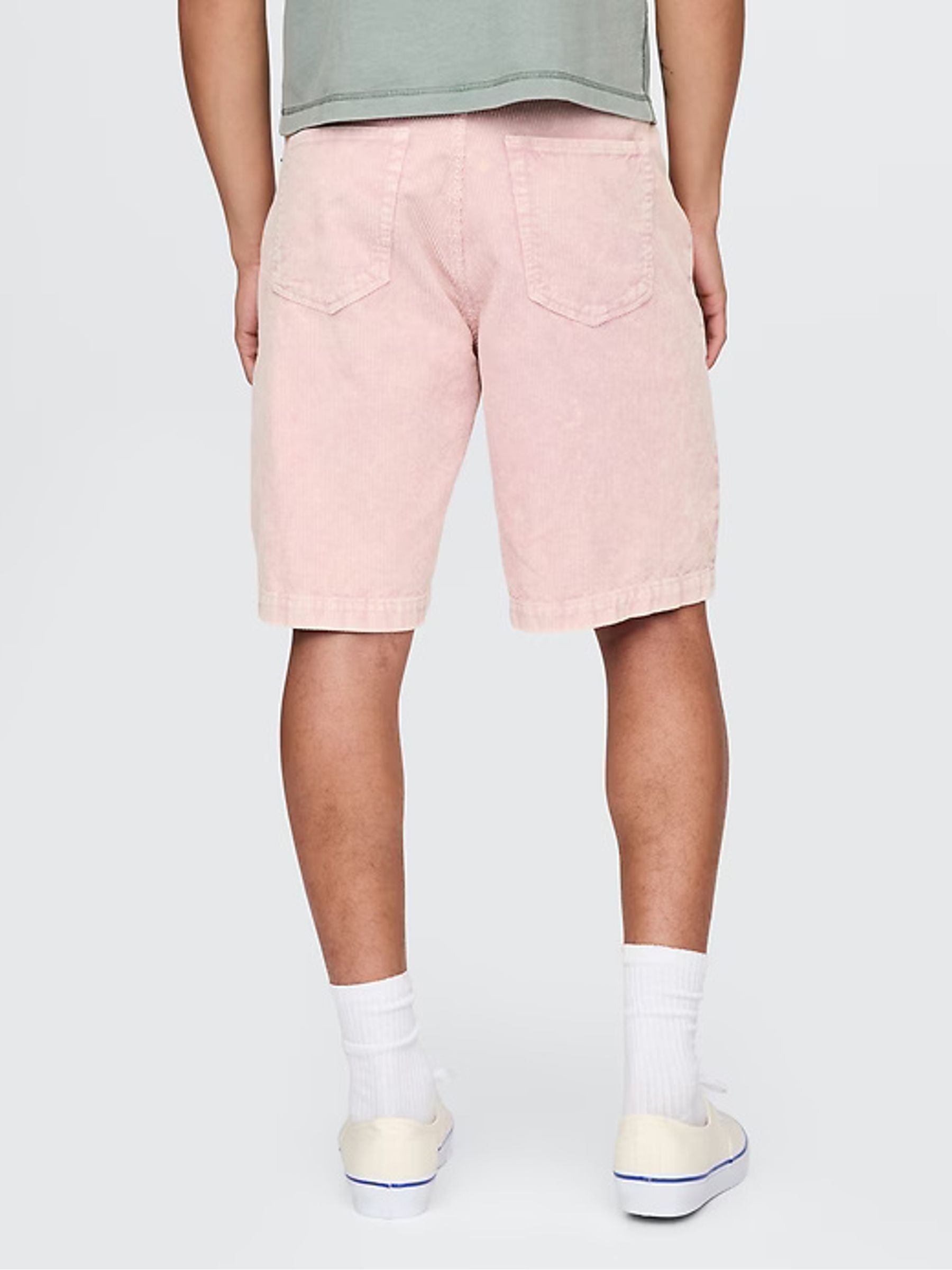 Pink Washed Cotton Corduroy Carpenter Shorts - Image 3 of 10