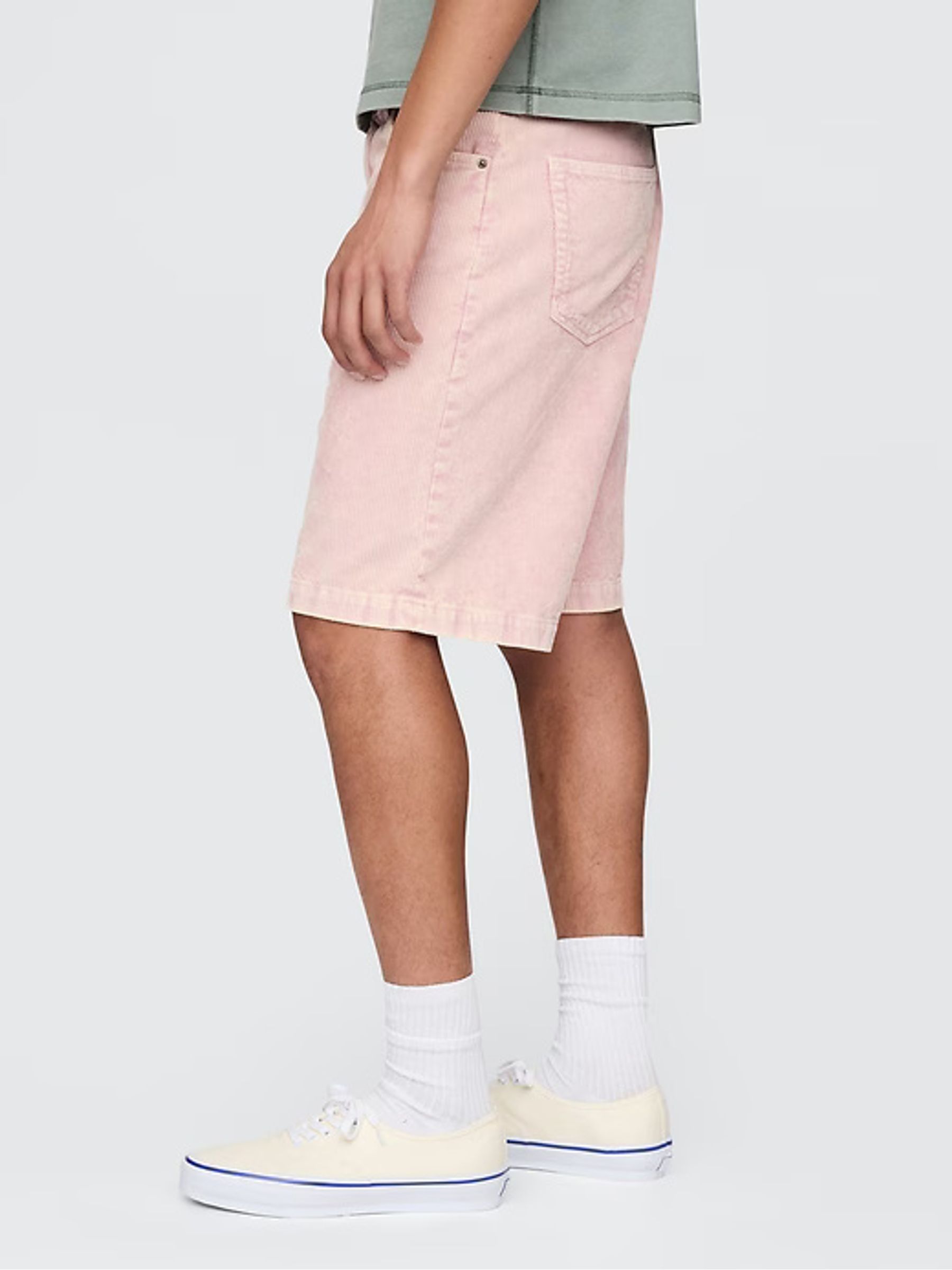 Pink Washed Cotton Corduroy Carpenter Shorts - Image 4 of 10