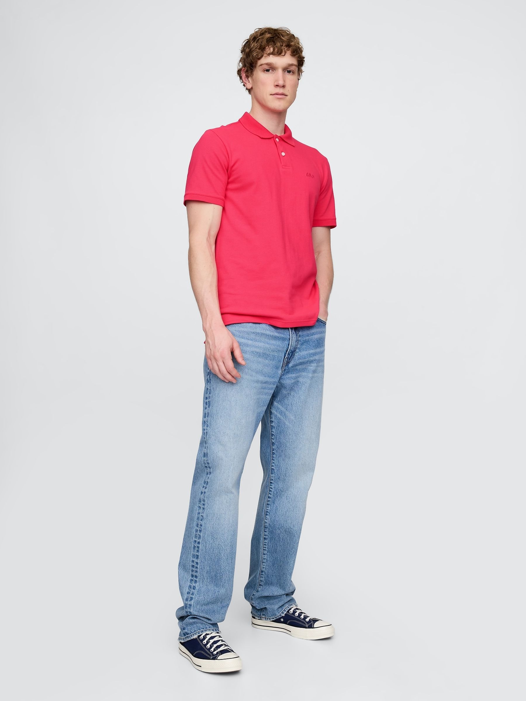 Pink Logo Pique Polo Shirt - Image 3 of 5