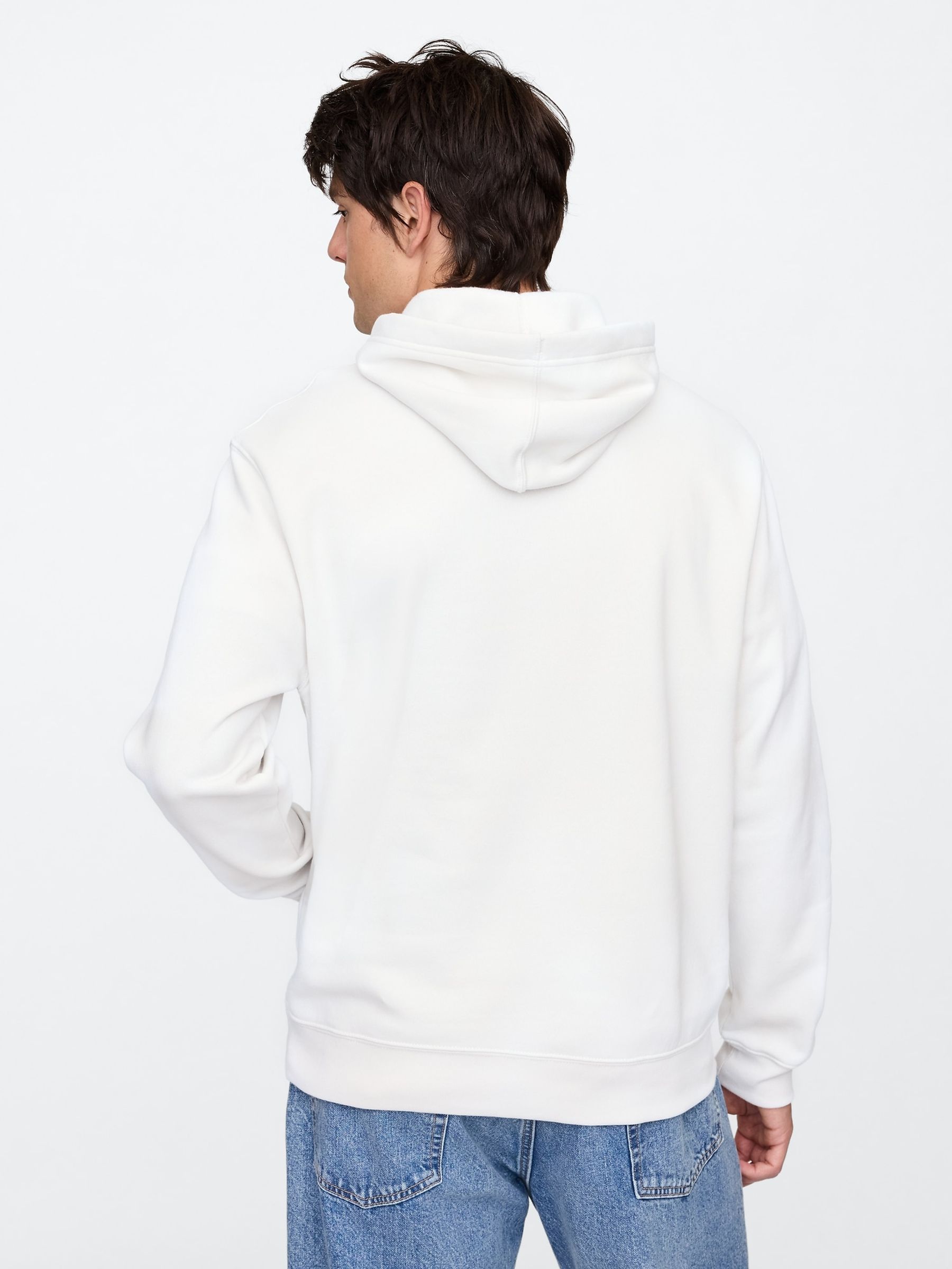 White Union Jack Logo Fleece-Lined Hoodie - Image 2 of 5